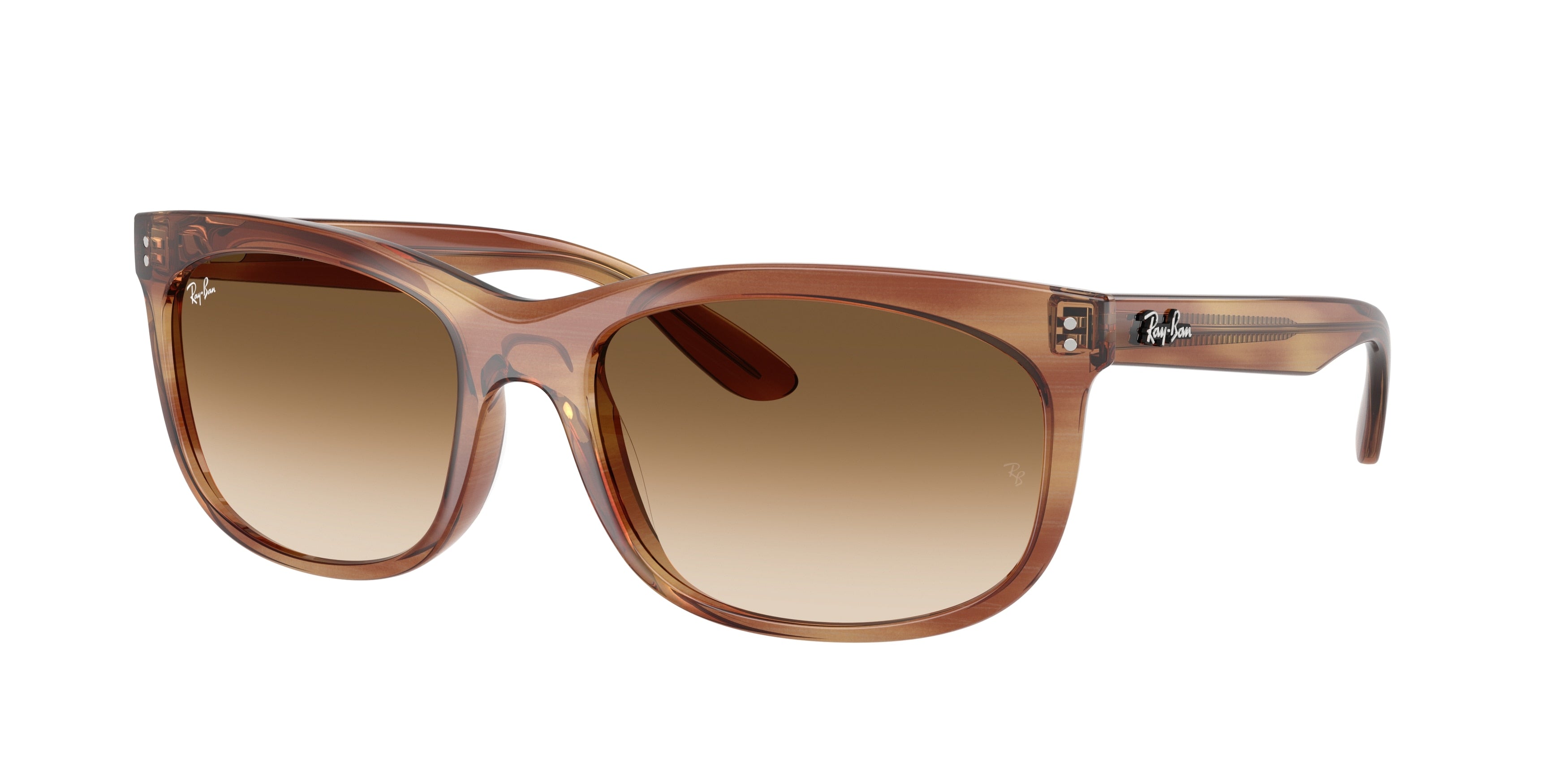 Ray-Ban BALORETTE RB2389 Pillow Sunglasses  140351-Striped Brown 60-145-19 - Color Map Tortoise