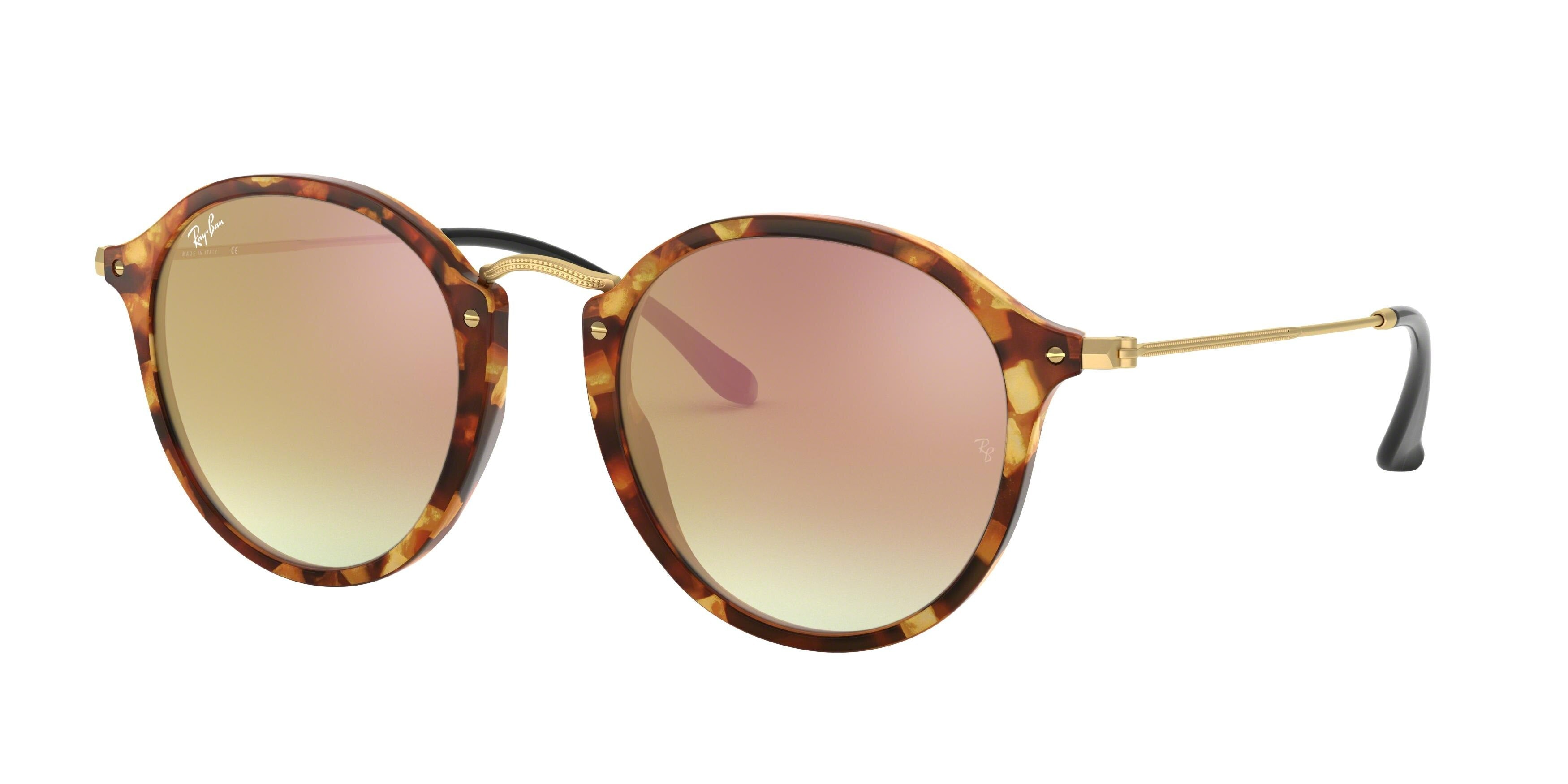 Ray-Ban ROUND RB2447 Round Sunglasses 11607O-Brown Havana 49-145-21 - Color Map Brown