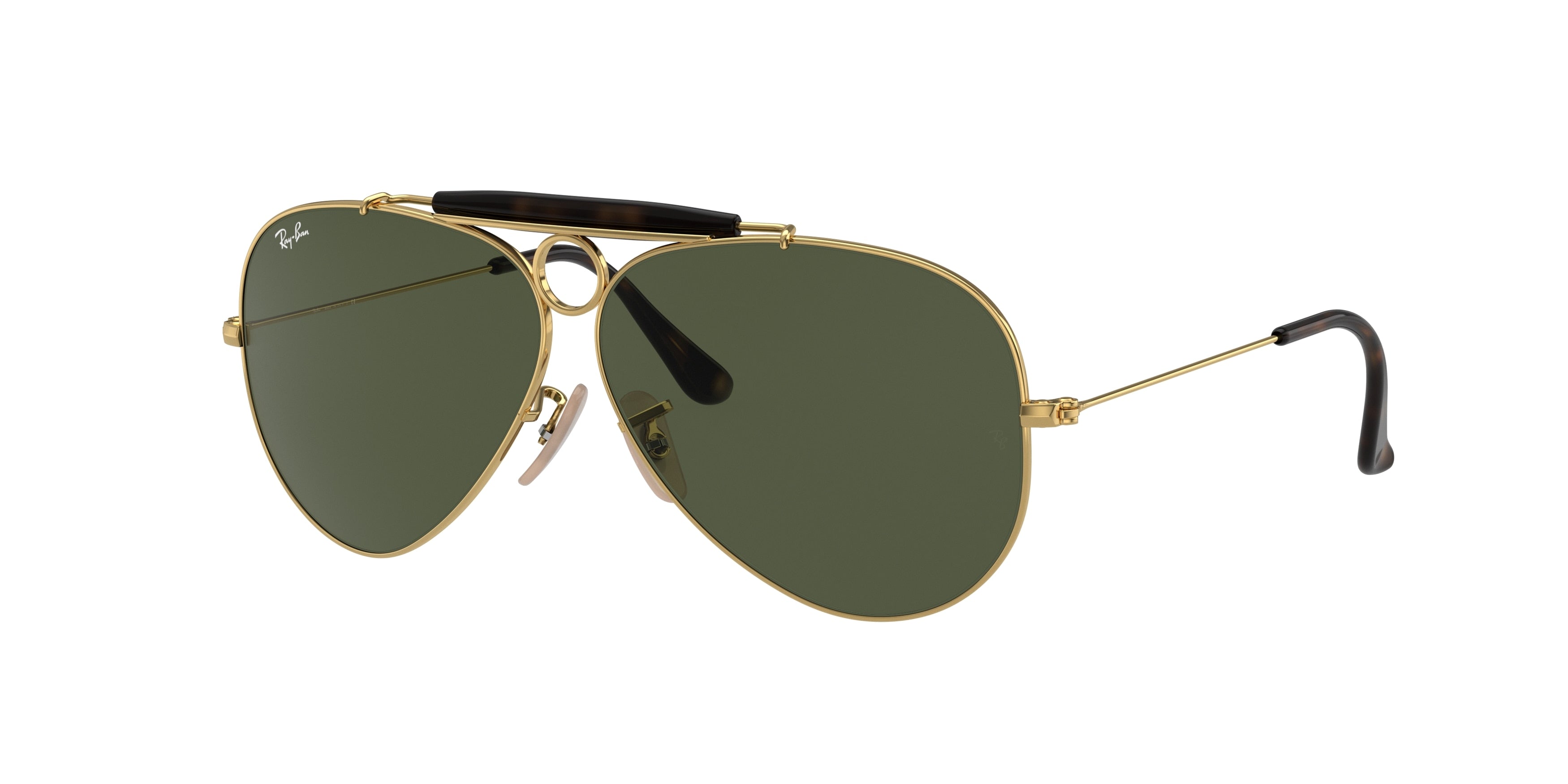 Ray-Ban SHOOTER RB3138 Pilot Sunglasses 181-Gold 62-140-9 - Color Map Gold