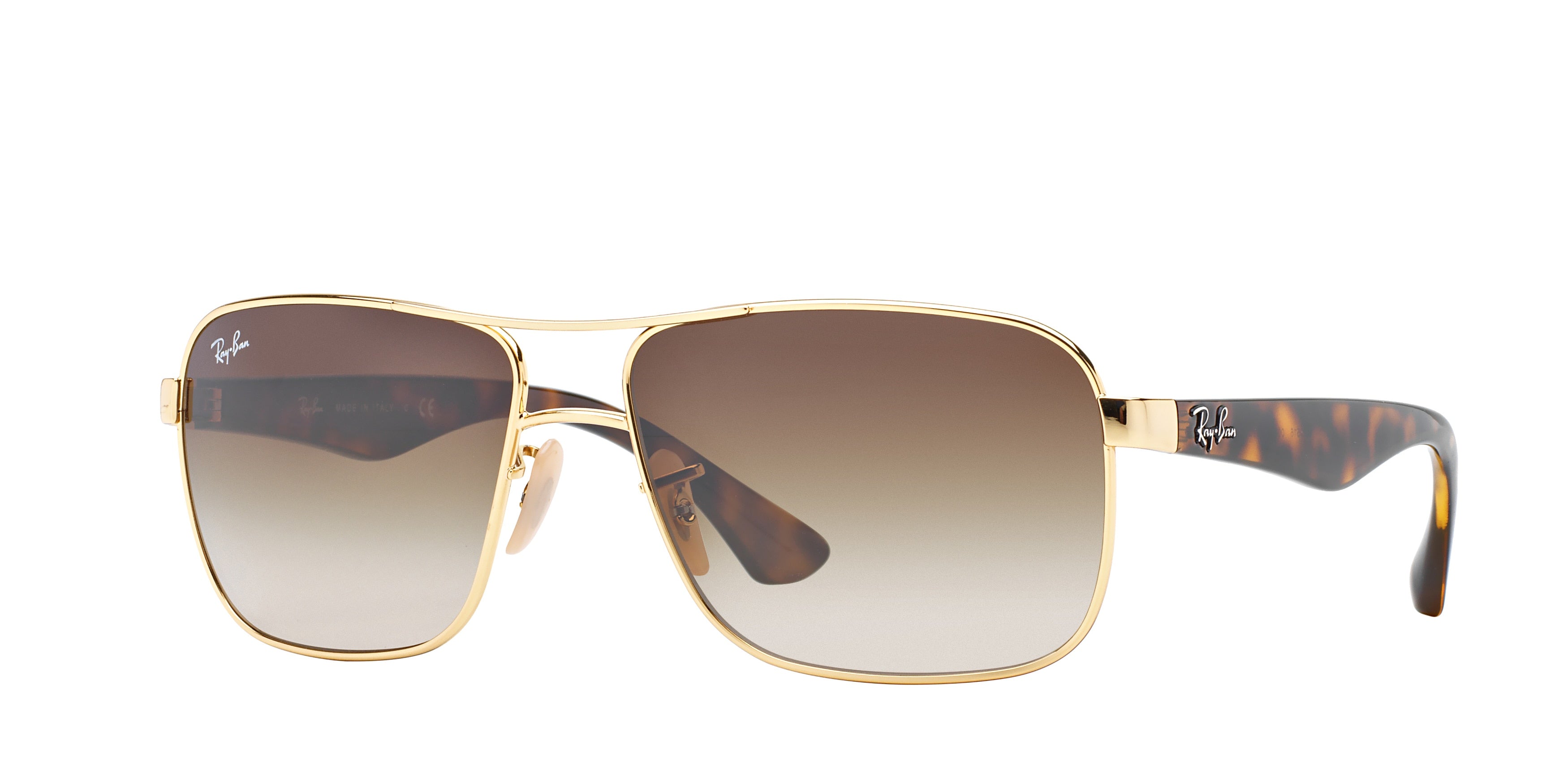 Ray-Ban RB3516 Square Sunglasses 001/13-Gold 59-140-15 - Color Map Gold