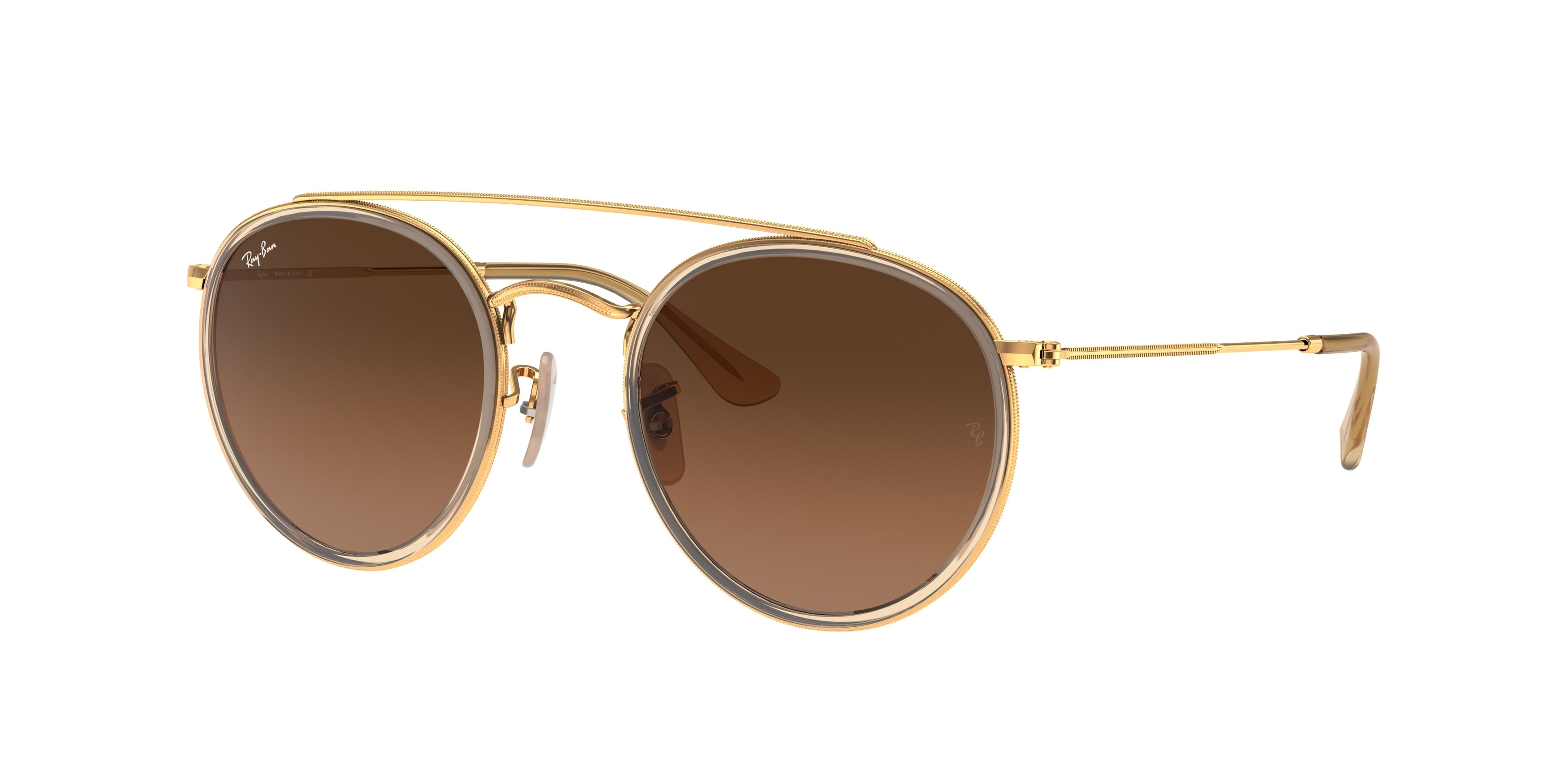 Ray-Ban RB3647N Round Sunglasses 912443-Gold 51-145-22 - Color Map Gold