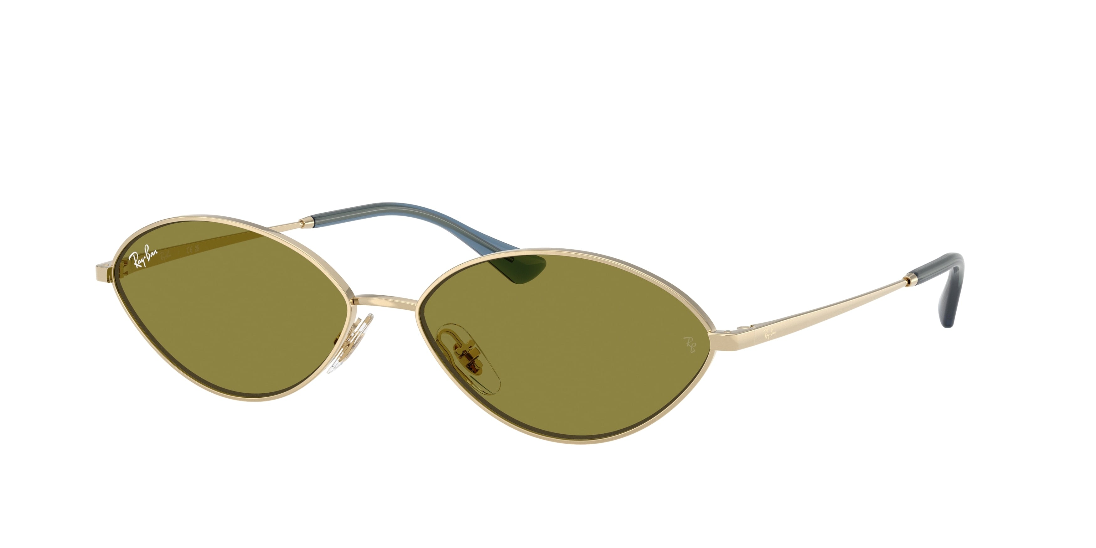 Ray-Ban KAI RB3757 Oval Sunglasses  9213/2-Pale Gold 59-145-15 - Color Map Gold