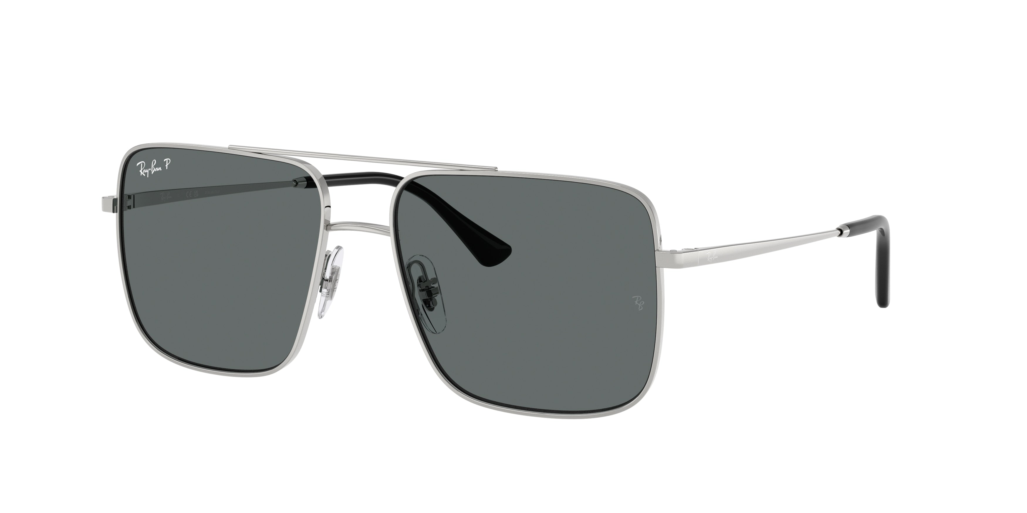 Ray-Ban ARI RB3758 Square Sunglasses  003/81-Silver 56-145-16 - Color Map Silver