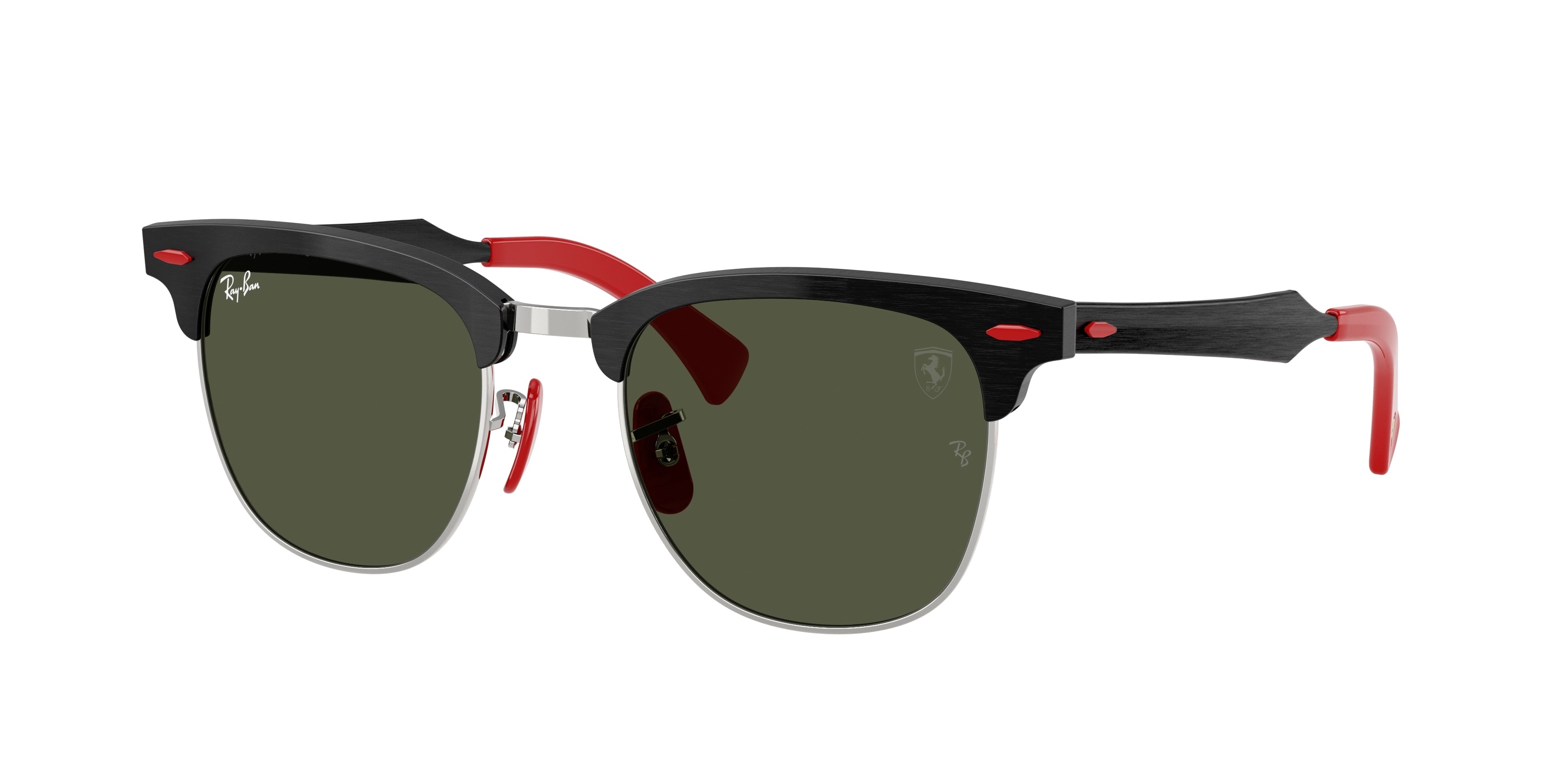 Ray-Ban RB3807M Square Sunglasses  F11031-Brushed Black On Silved 51-140-21 - Color Map Silver