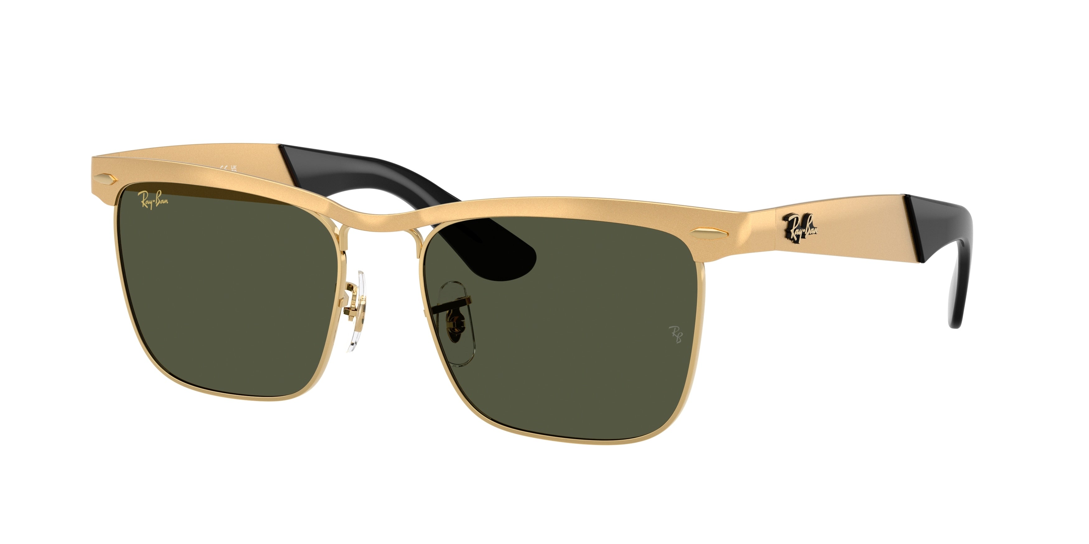 Ray-Ban WAYFARER DELUXE RB3875 Square Sunglasses  927633-Sandblasted Legend Gold 56-145-18 - Color Map Gold