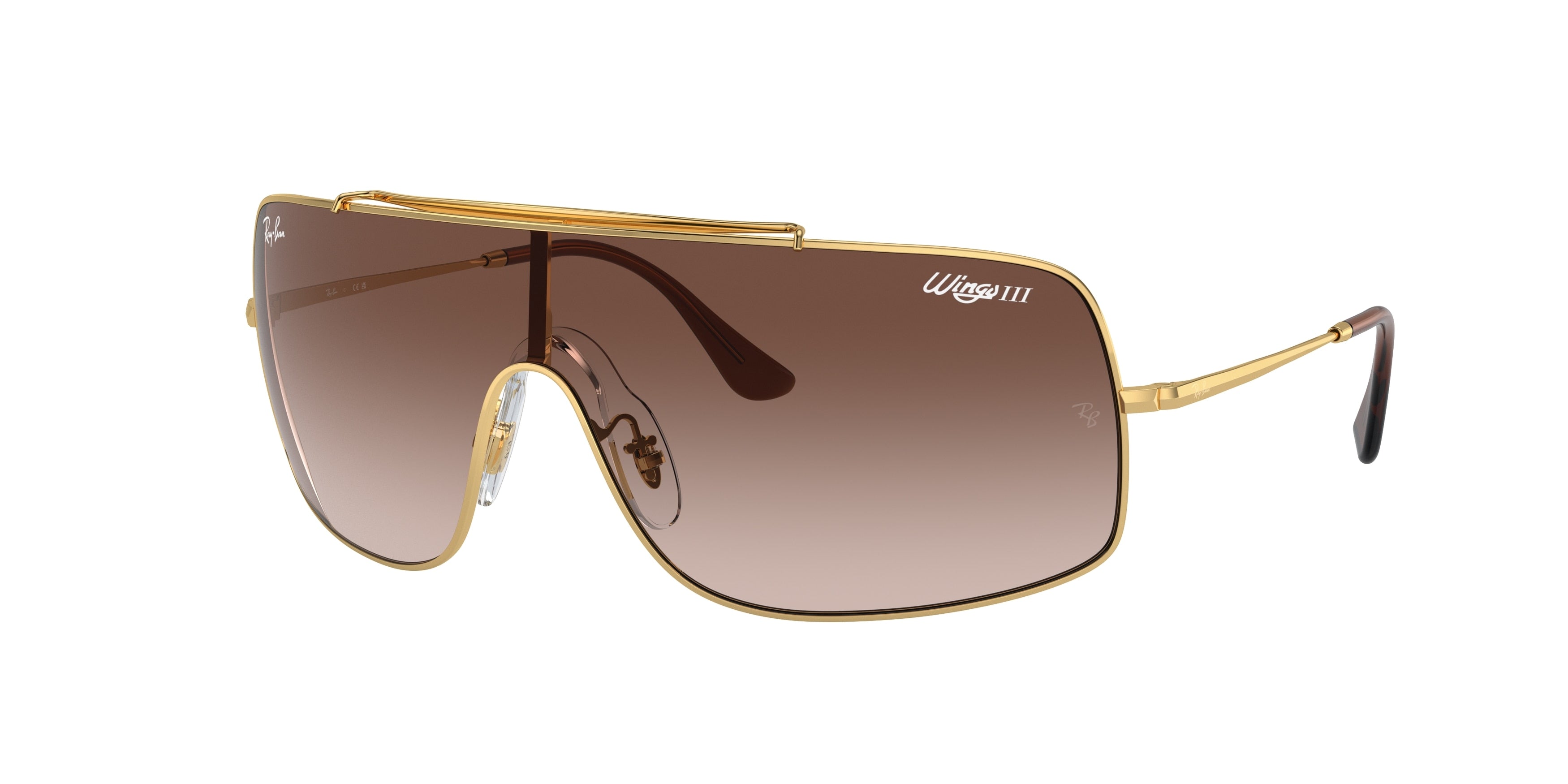 Ray-Ban WINGS III RB3897 Square Sunglasses  001/13-Arista Gold 36-130-136 - Color Map Gold