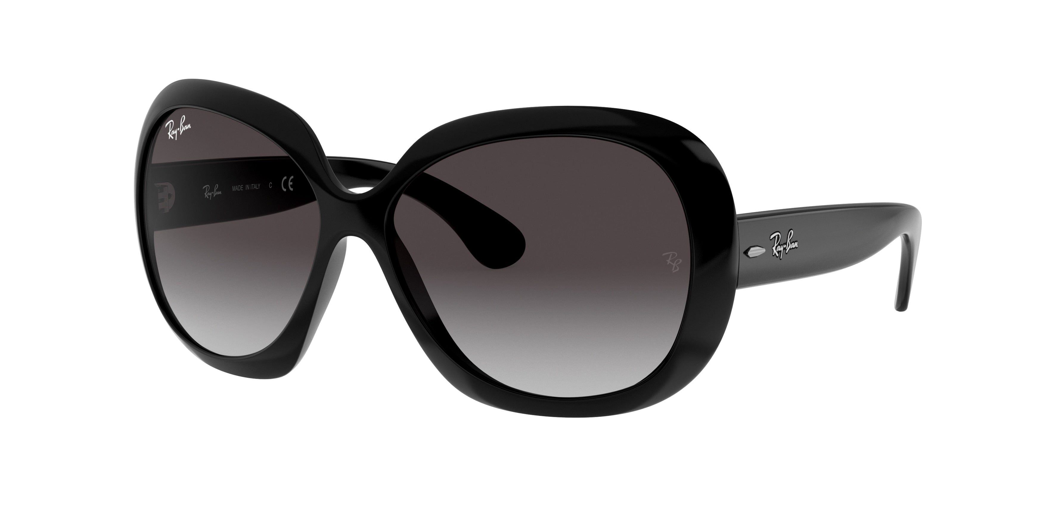 Ray-Ban JACKIE OHH II RB4098 Butterfly Sunglasses 601/8G-Black 60-135-14 - Color Map Black