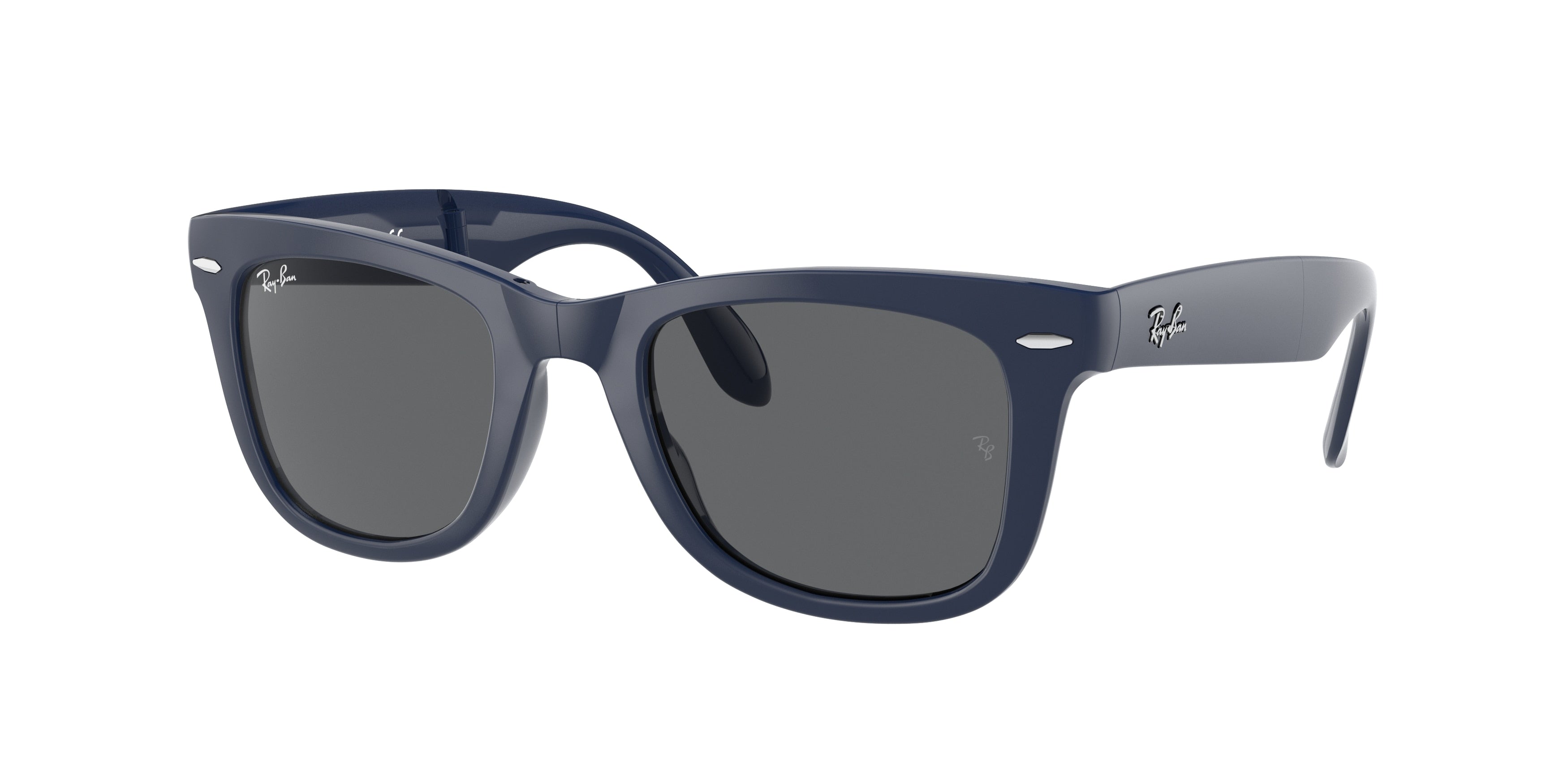 Ray-Ban FOLDING WAYFARER RB4105 Square Sunglasses 6197B1-Blue 51-140-22 - Color Map Blue