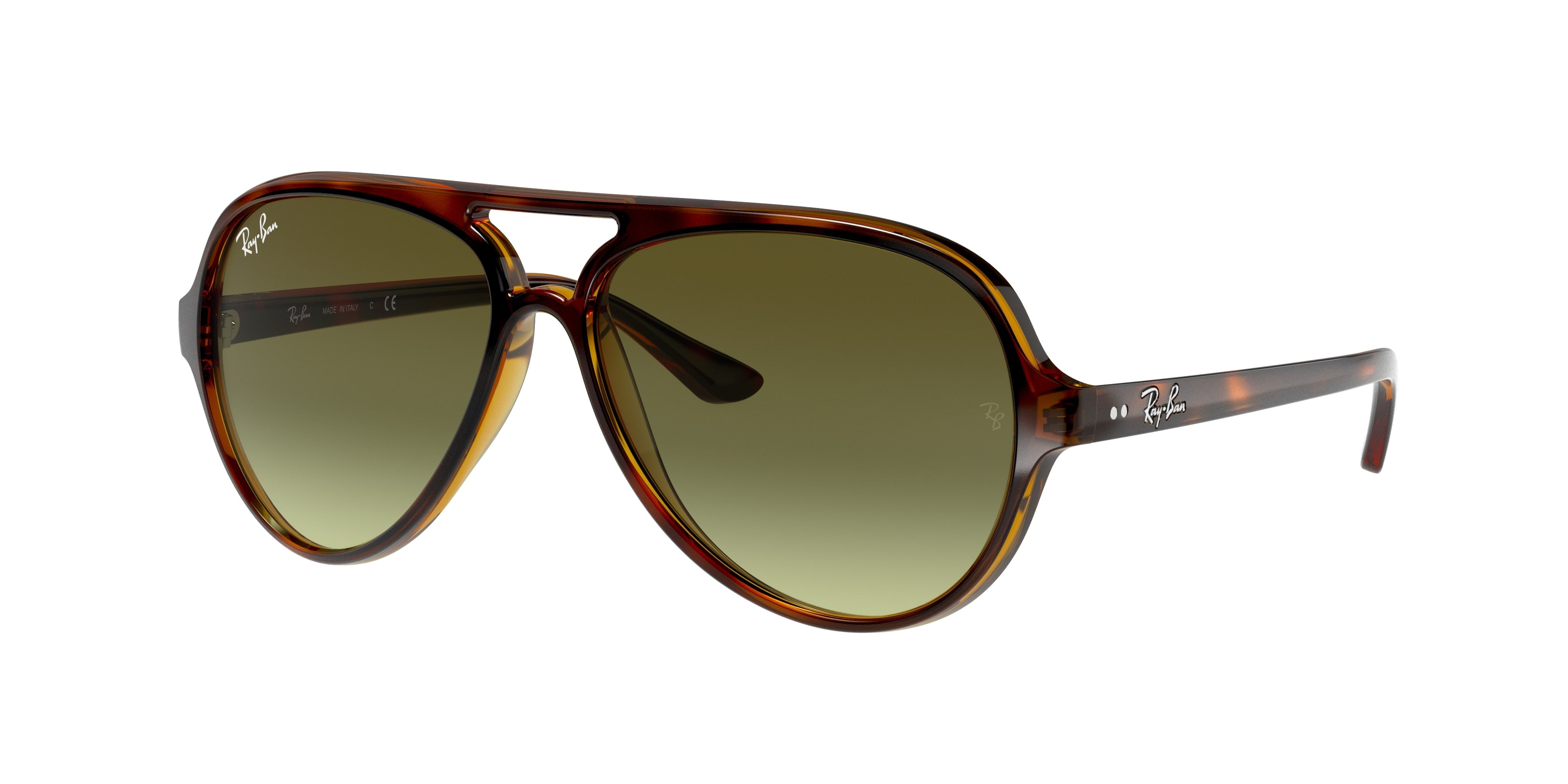 Ray-Ban CATS 5000 RB4125 Pilot Sunglasses  710/A6-Light Havana 57-140-13 - Color Map Tortoise