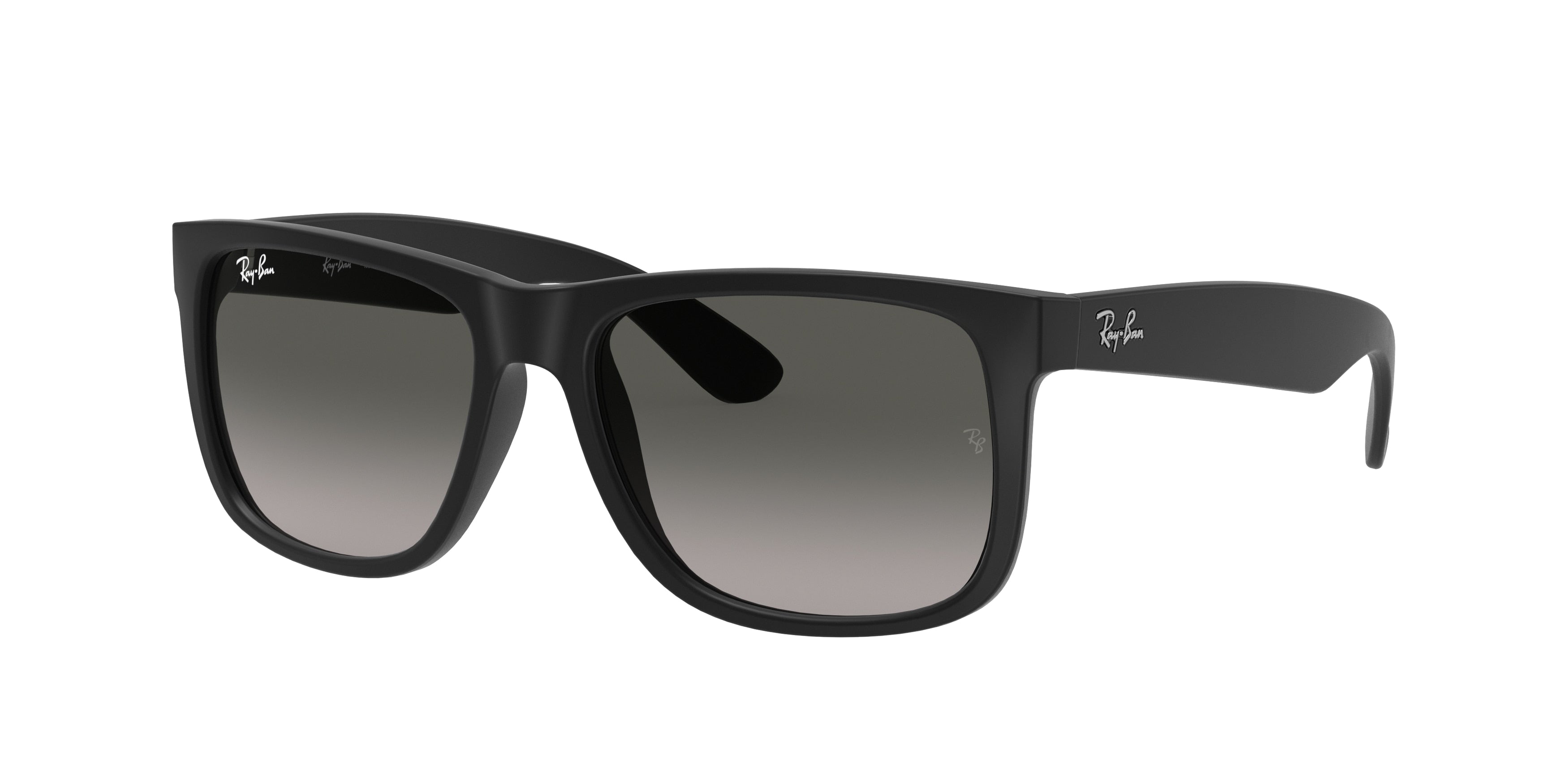 Ray-Ban JUSTIN RB4165 Square Sunglasses  601/8G-Rubber Black 54-145-16 - Color Map Black