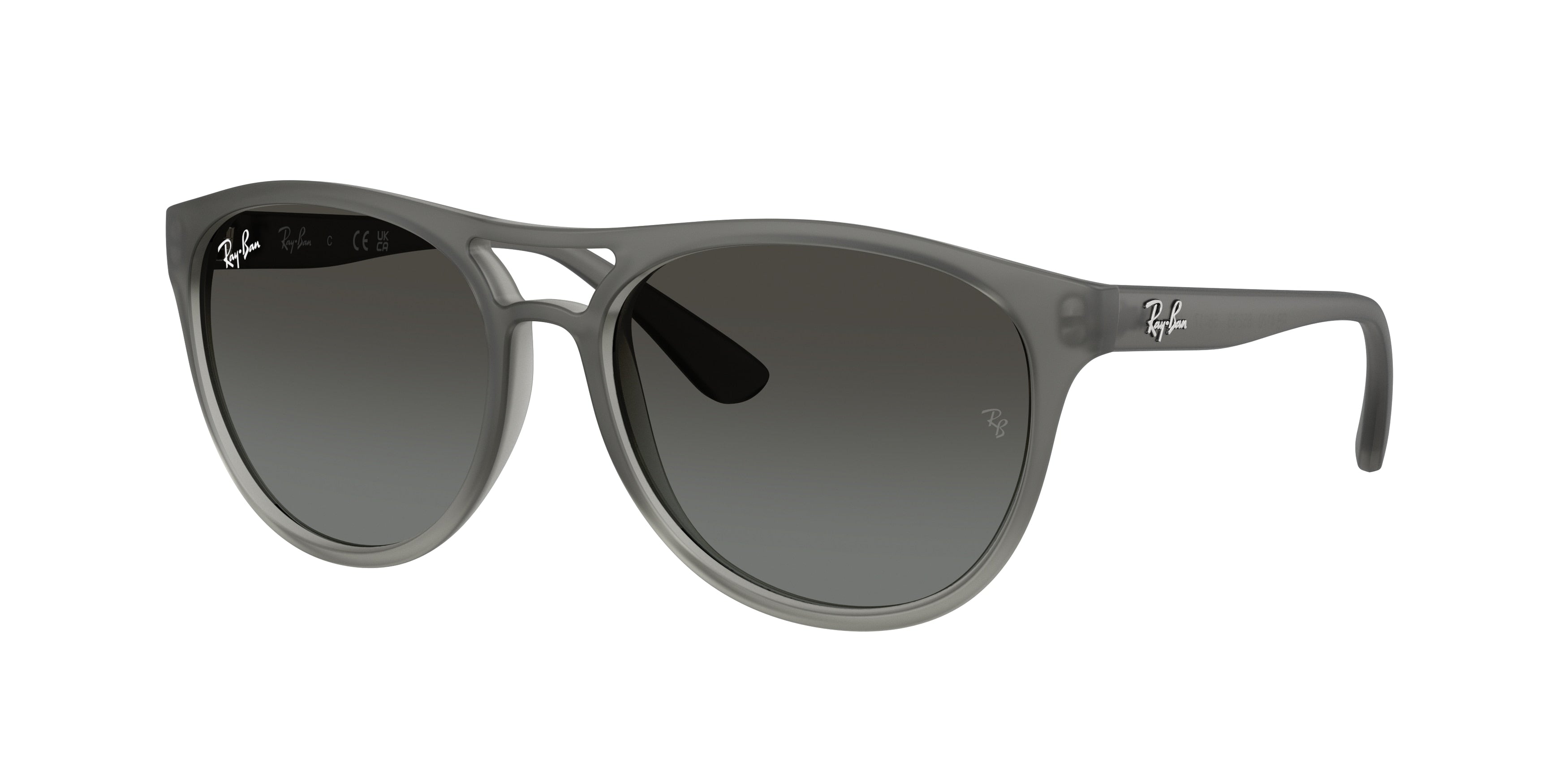Ray-Ban BRAD RB4170 Pilot Sunglasses  852/88-Rubber Grey On Clear Grey 57-140-17 - Color Map Grey