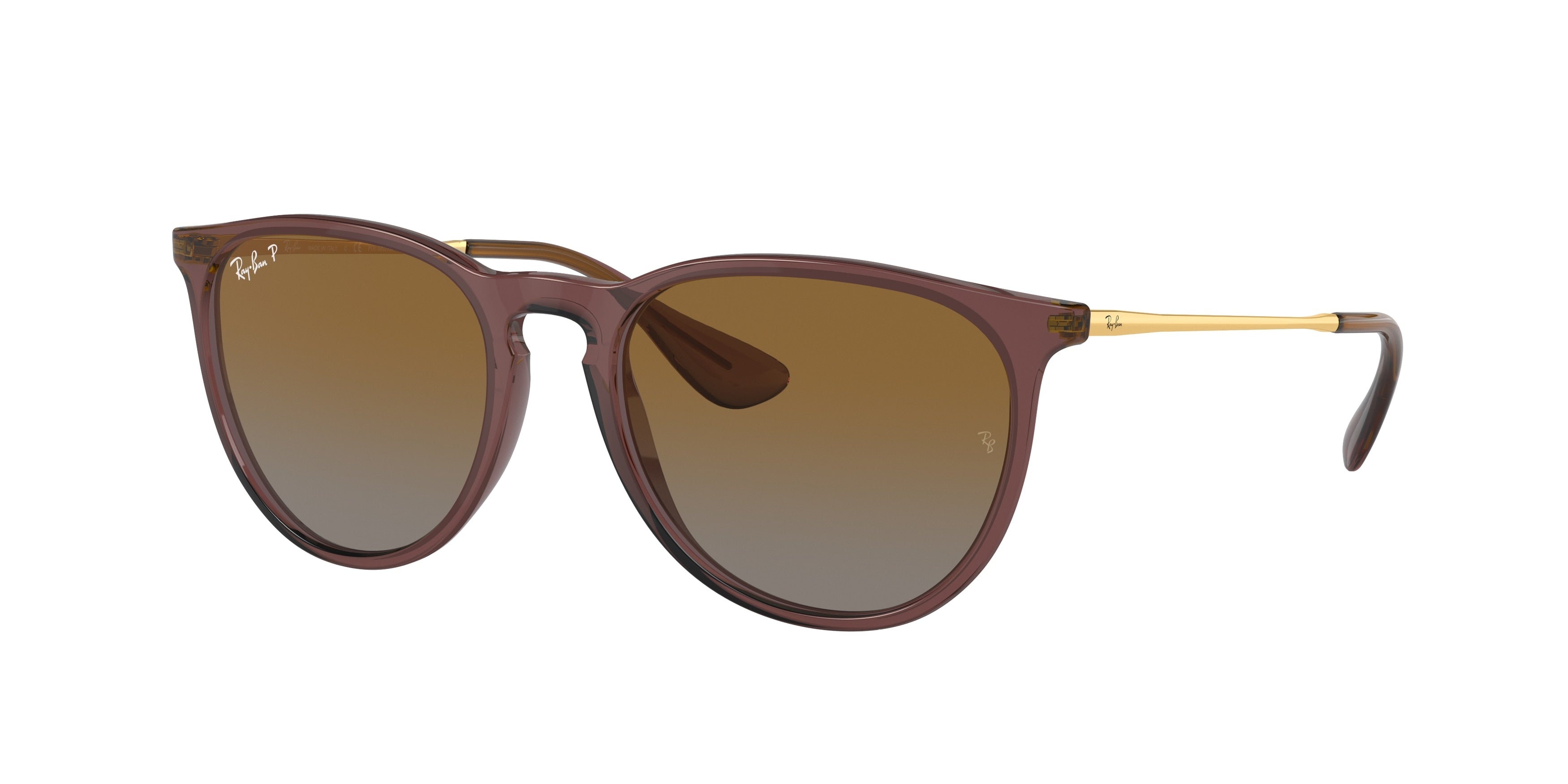Ray-Ban ERIKA RB4171 Phantos Sunglasses  6593T5-Transparent Dark Brown 54-145-18 - Color Map Brown