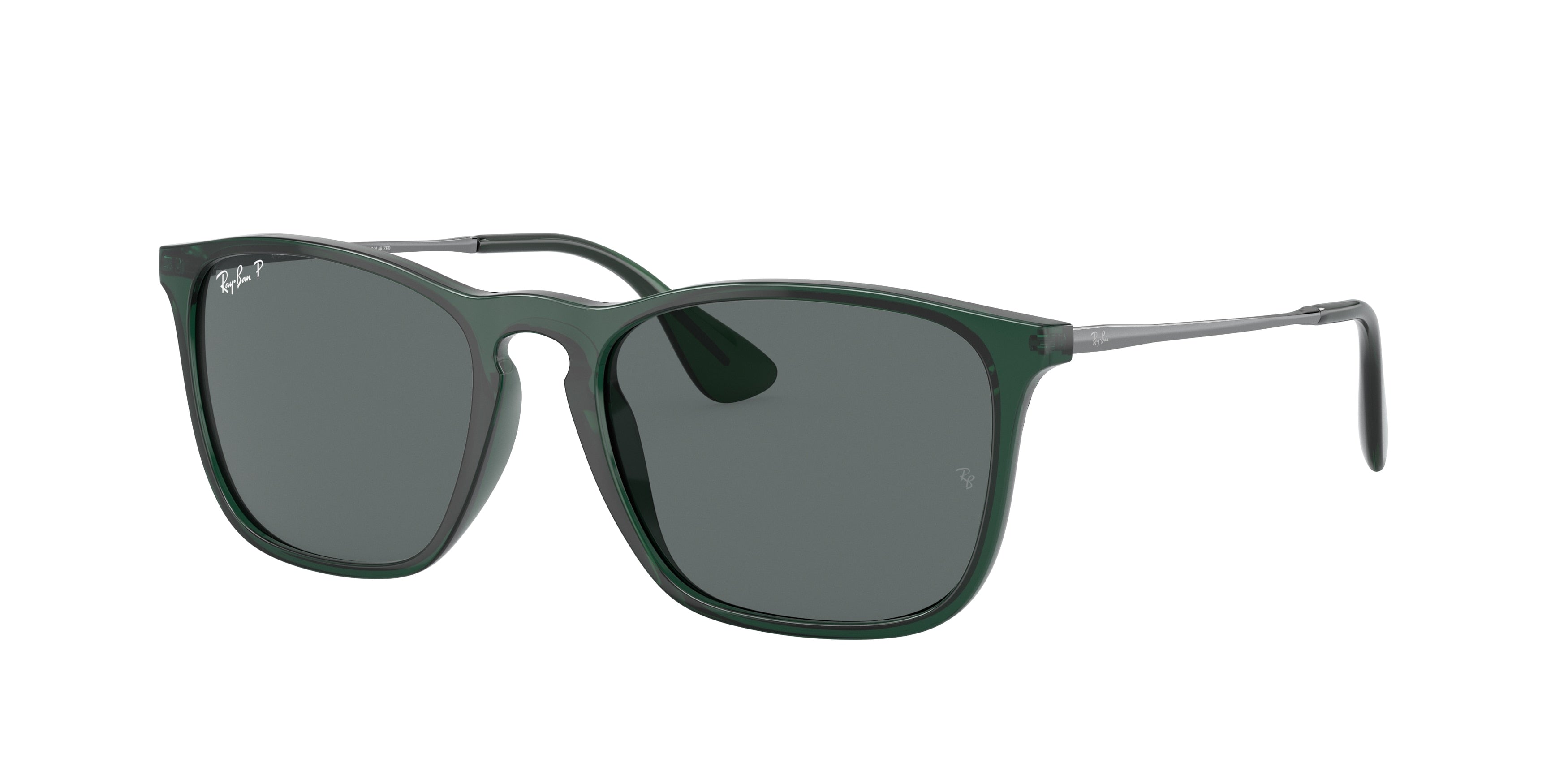 Ray-Ban CHRIS RB4187 Square Sunglasses  666381-Transparent Green 54-145-18 - Color Map Green