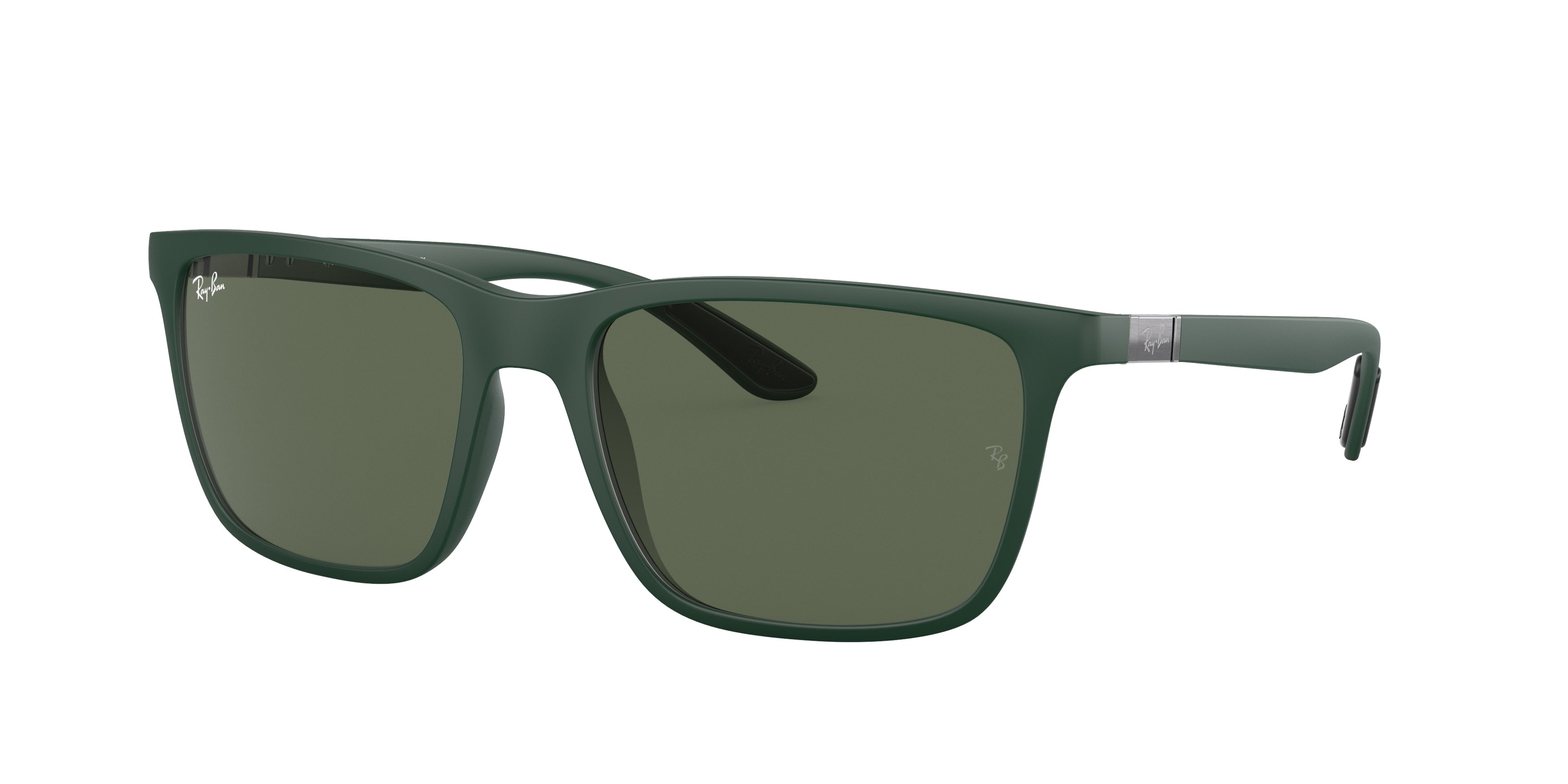 Ray-Ban RB4385 Rectangle Sunglasses  665771-Green 58-145-18 - Color Map Green