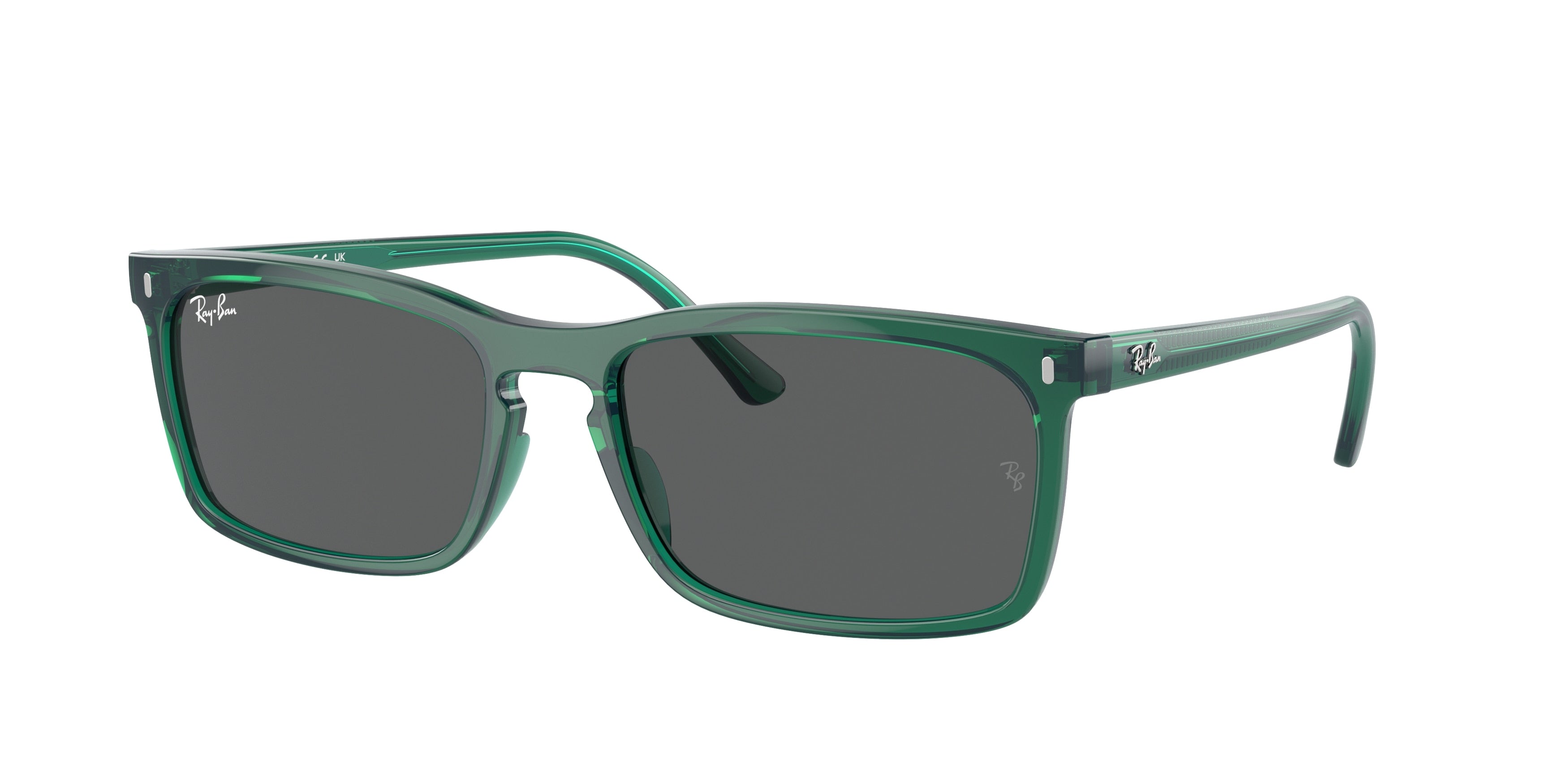 Ray-Ban RB4435 Rectangle Sunglasses 6615B1-Transparent Green 59-145-18 - Color Map Green