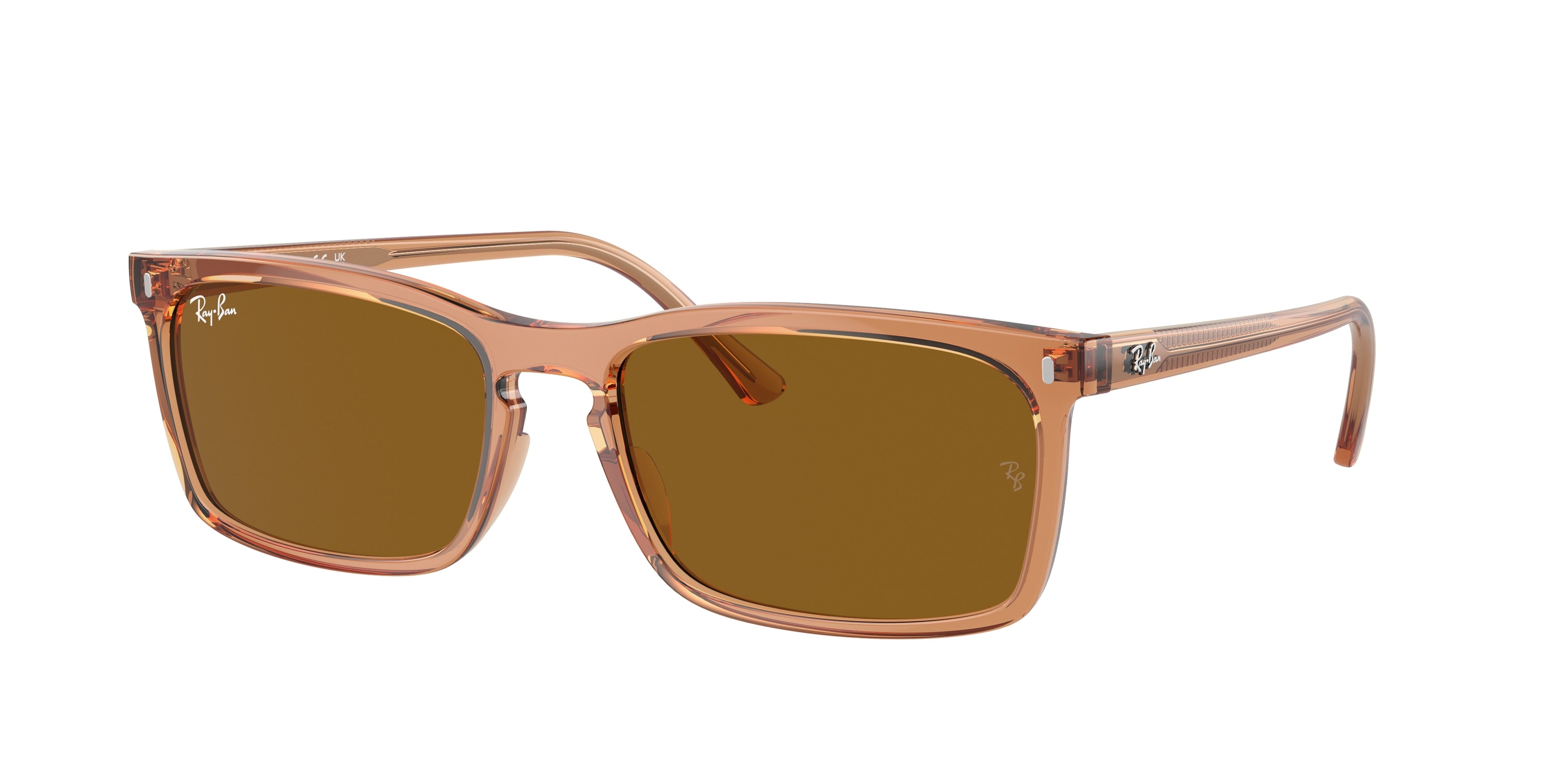 Ray-Ban RB4435 Rectangle Sunglasses 676433-Transparent Brown 59-145-18 - Color Map Brown