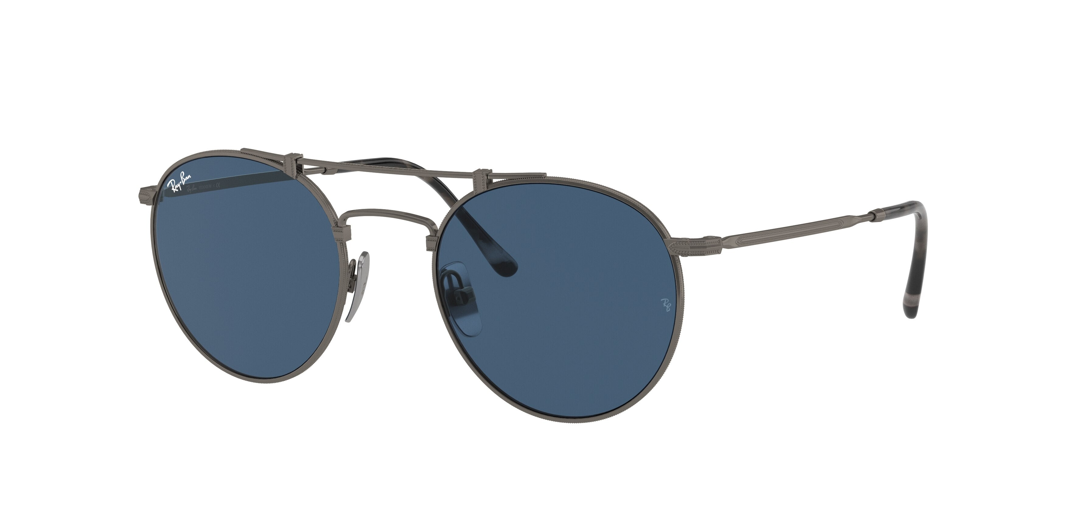 Ray-Ban TITANIUM RB8147 Round Sunglasses 9138T0-Grey 50-140-21 - Color Map Grey