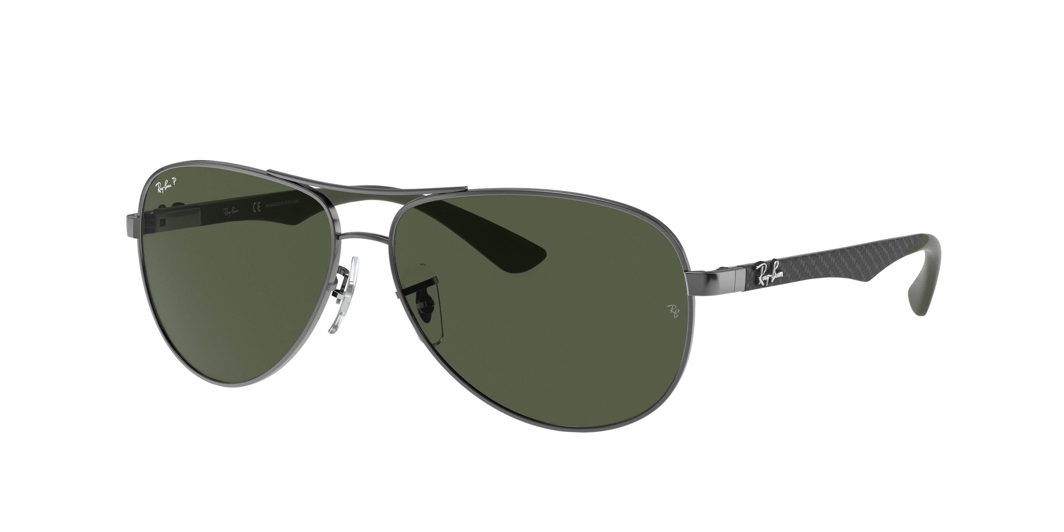 Ray-Ban CARBON FIBRE RB8313 Pilot Sunglasses  004/N5-Gunmetal 61-140-13 - Color Map Grey
