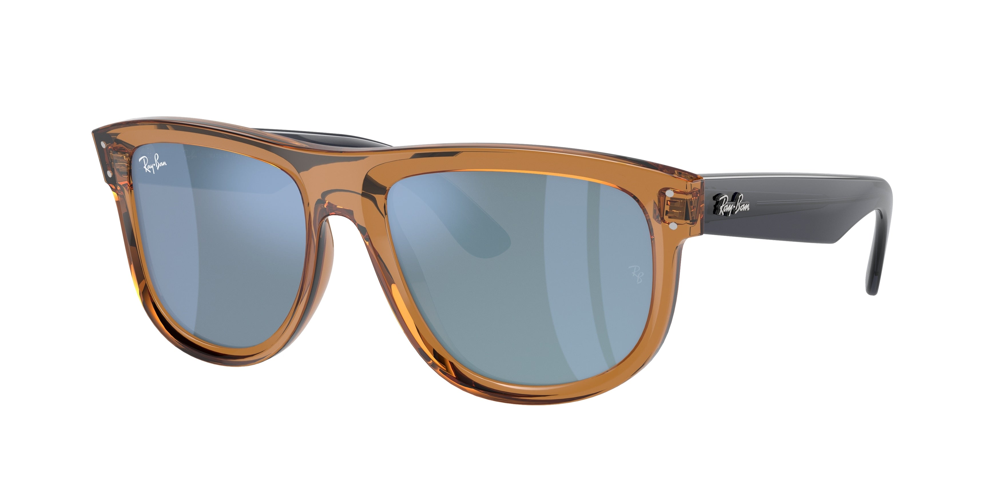 Ray-Ban BOYFRIEND REVERSE RBR0501S Square Sunglasses  6711GA-Transparent Camel Brown 56-145-18 - Color Map Brown