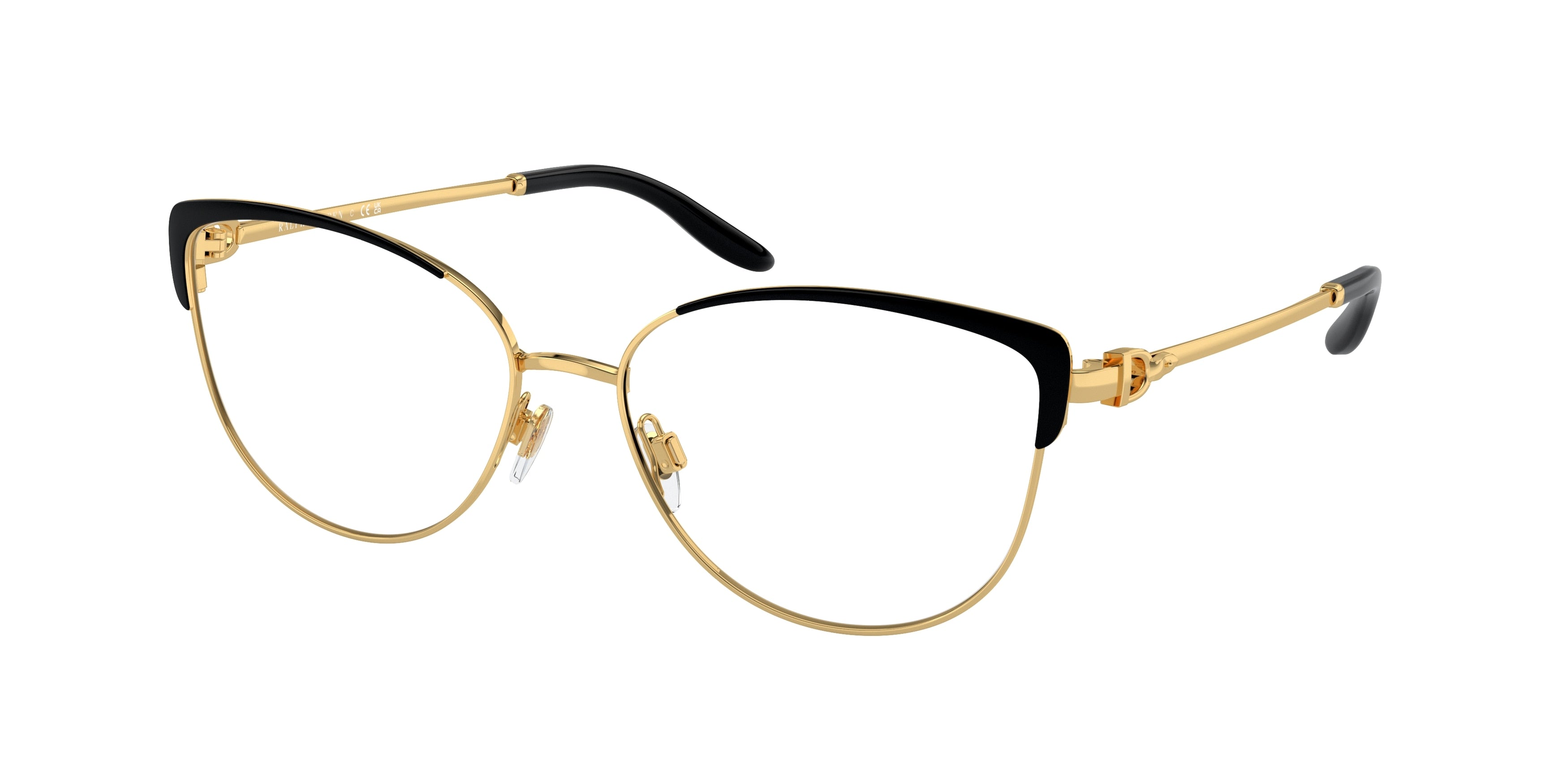 Ralph Lauren RL5123 Cat Eye Eyeglasses  9004-Black/Gold 56-145-16 - Color Map Black