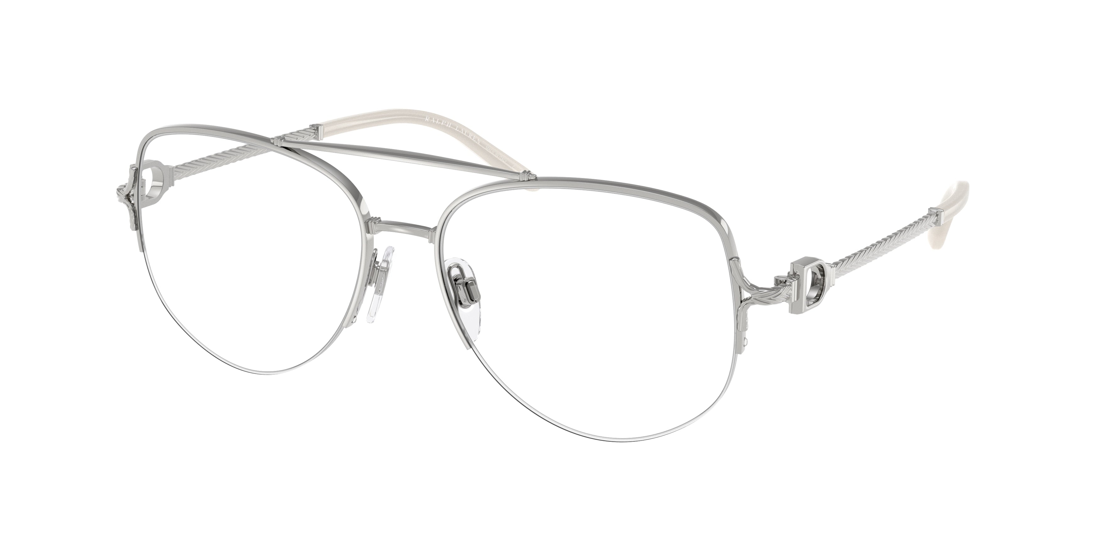Ralph Lauren RL5127 Pilot Eyeglasses  9001-Shiny Silver 56-145-16 - Color Map Silver