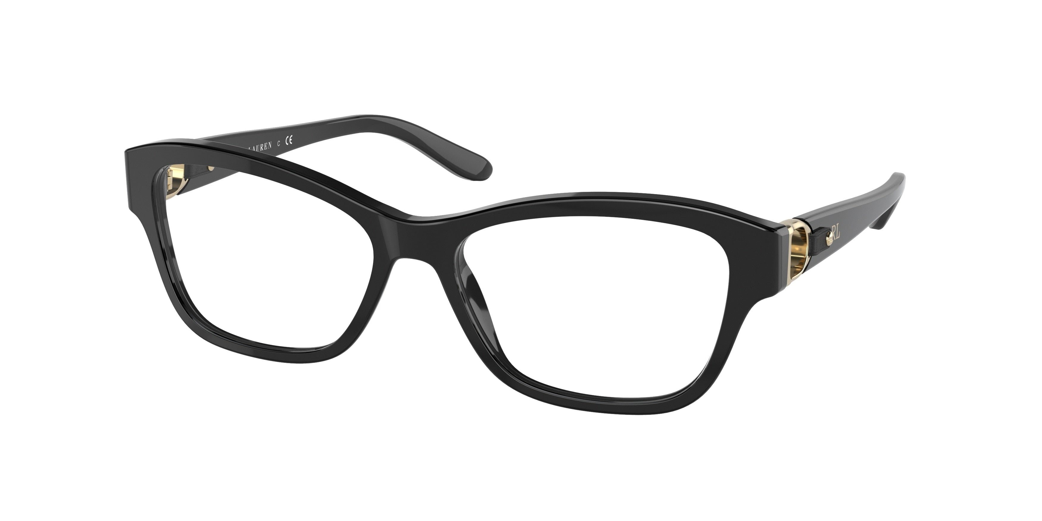 Ralph Lauren RL6210Q Butterfly Eyeglasses 5001-Shiny Black 55-140-16 - Color Map Black