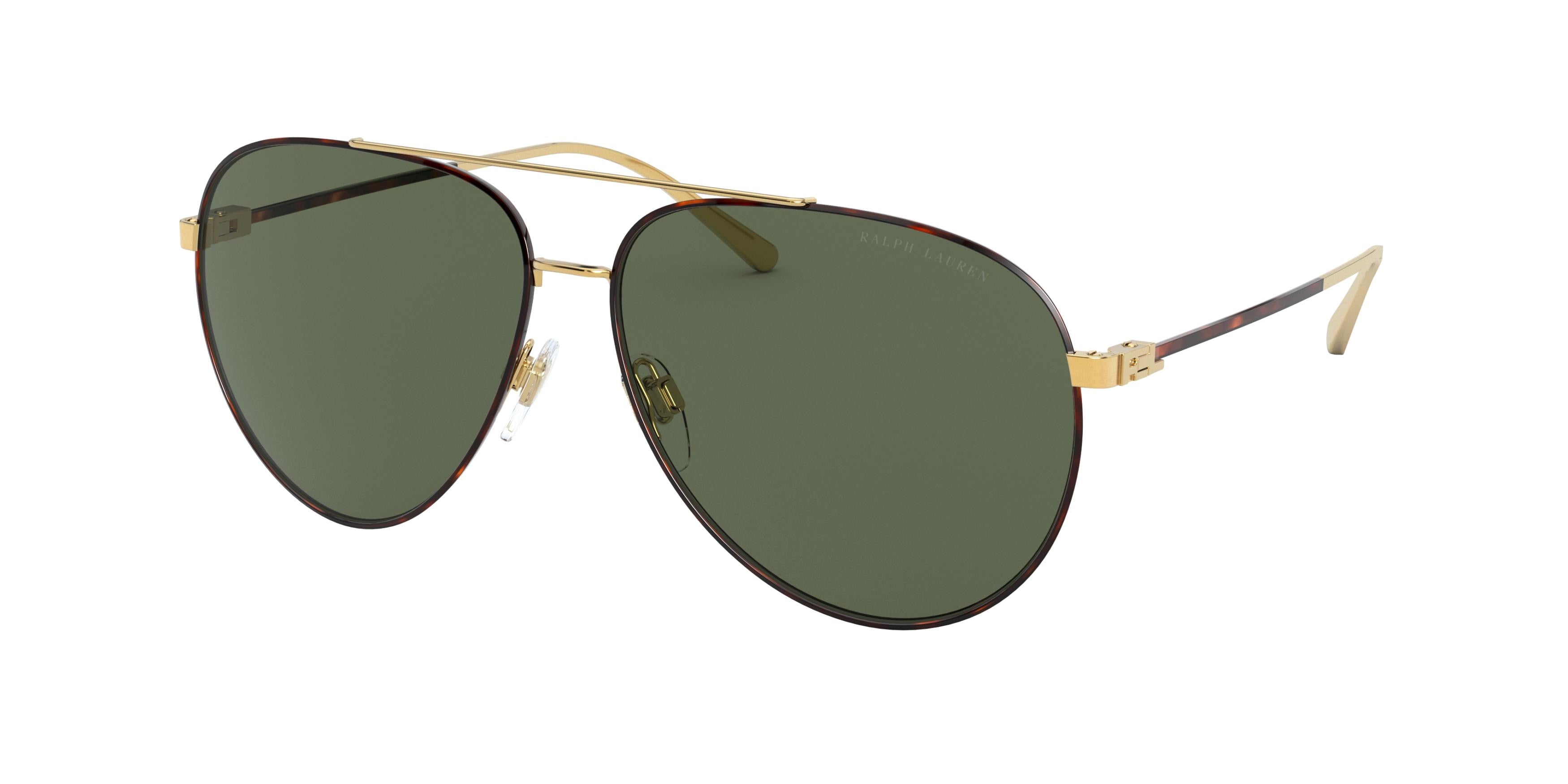 Ralph Lauren RL7068 Pilot Sunglasses  938471-Havana On Shiny Gold 60-140-13 - Color Map Gold