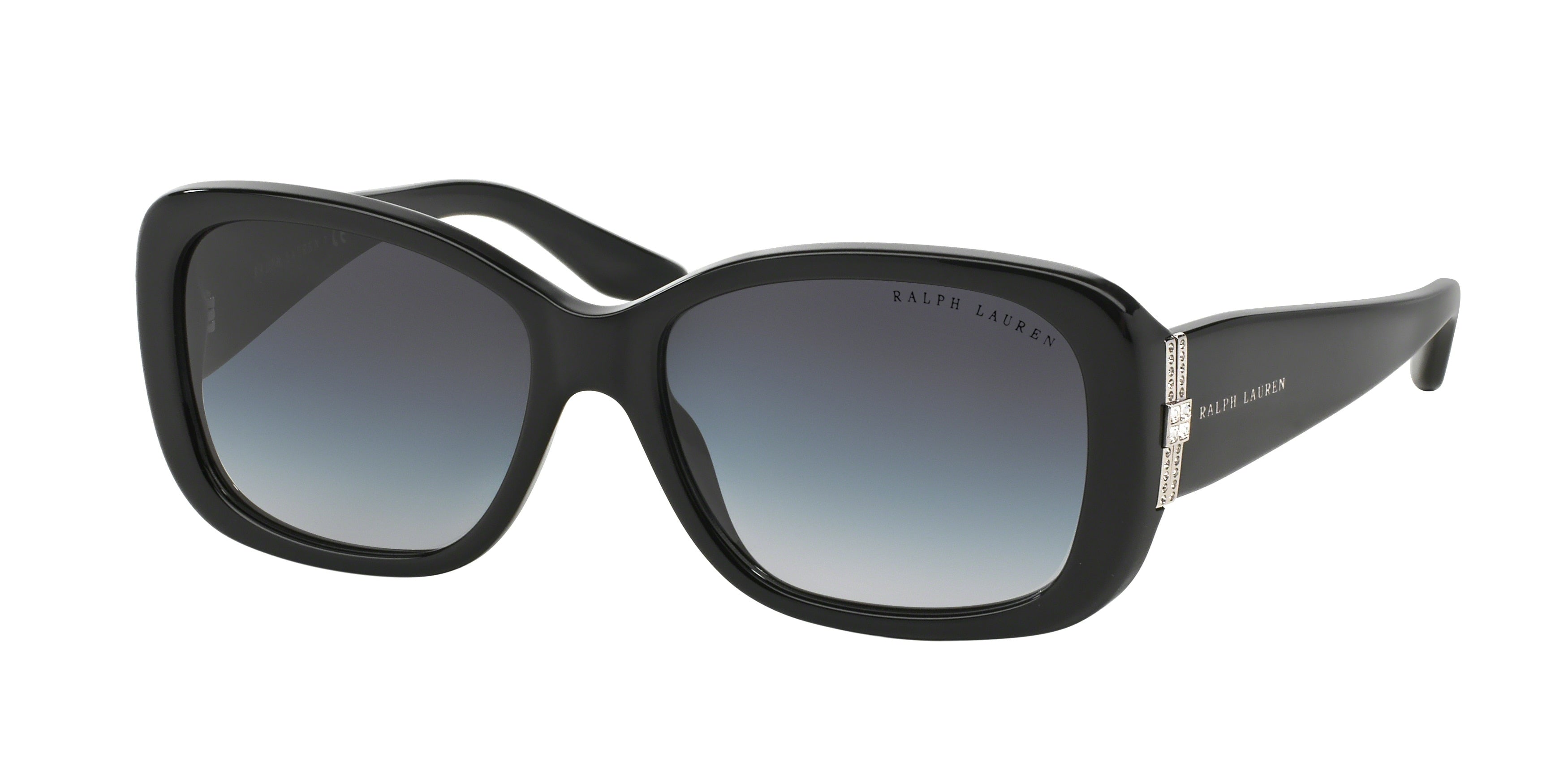 Ralph Lauren RL8127B Rectangle Sunglasses 50018G-Shiny Black 55-140-16 - Color Map Black