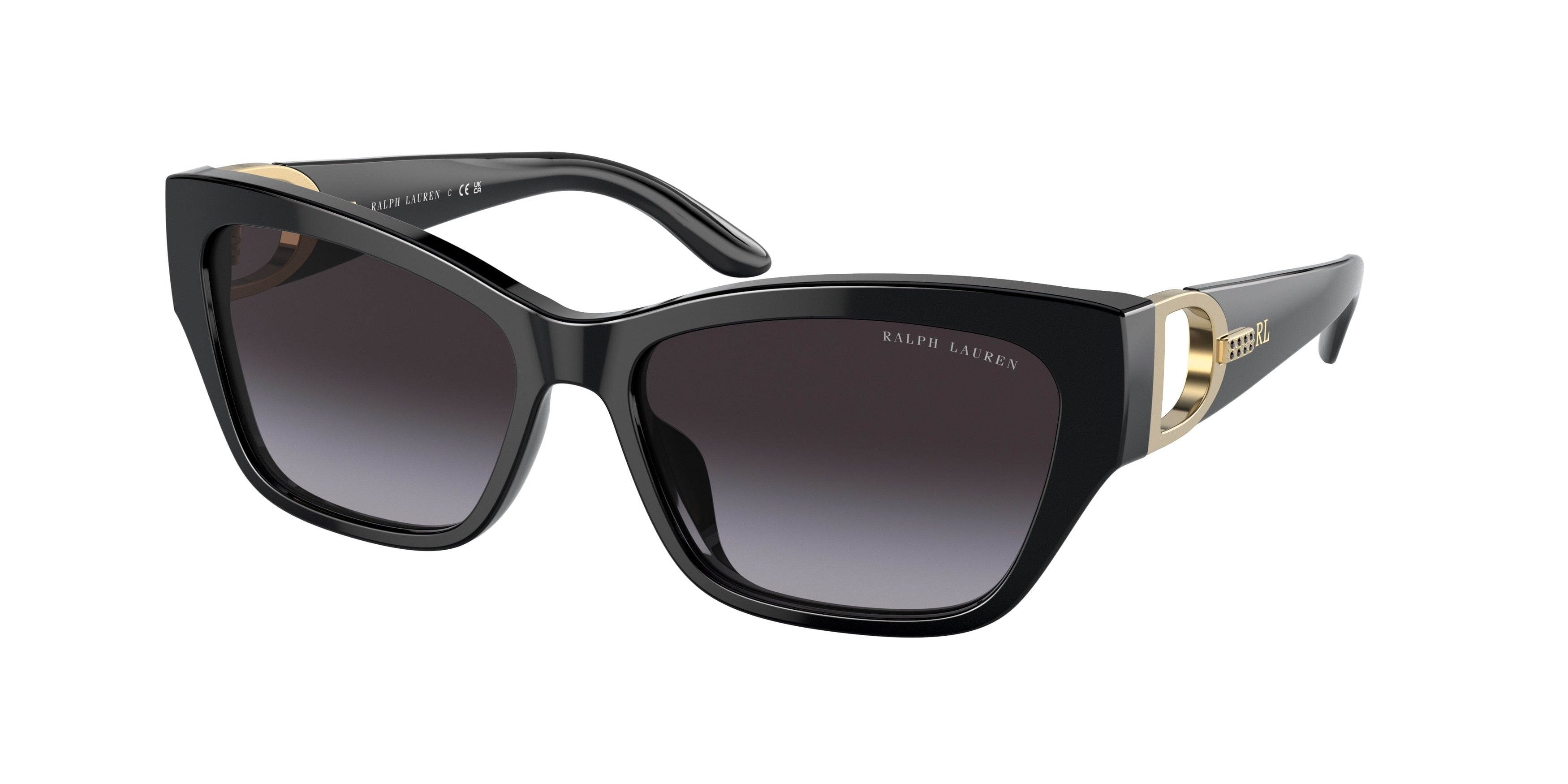 Ralph Lauren THE AUDREY RL8206U Butterfly Sunglasses 50018G-Shiny Black 57-140-16 - Color Map Black