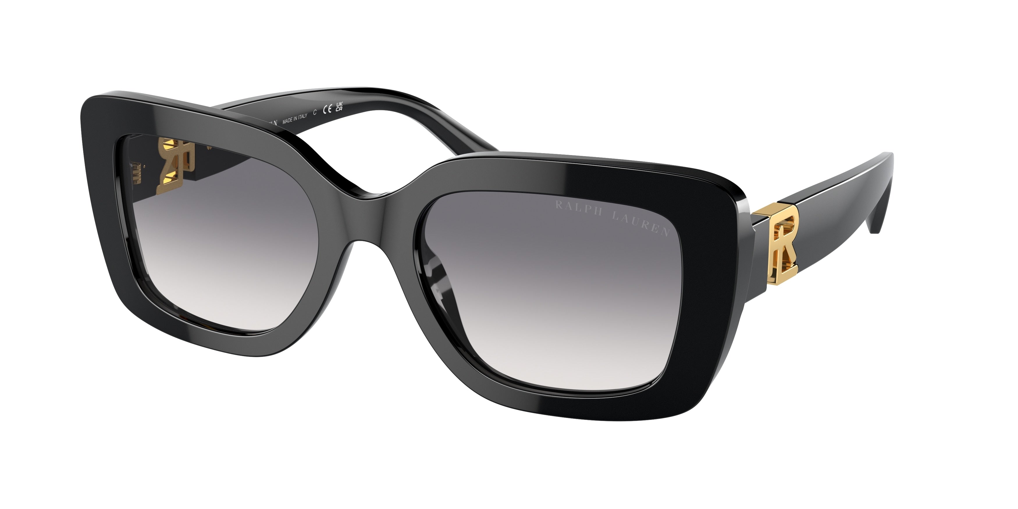 Ralph Lauren THE NIKKI RL8217U Rectangle Sunglasses 500179-Black 55-145-21 - Color Map Black