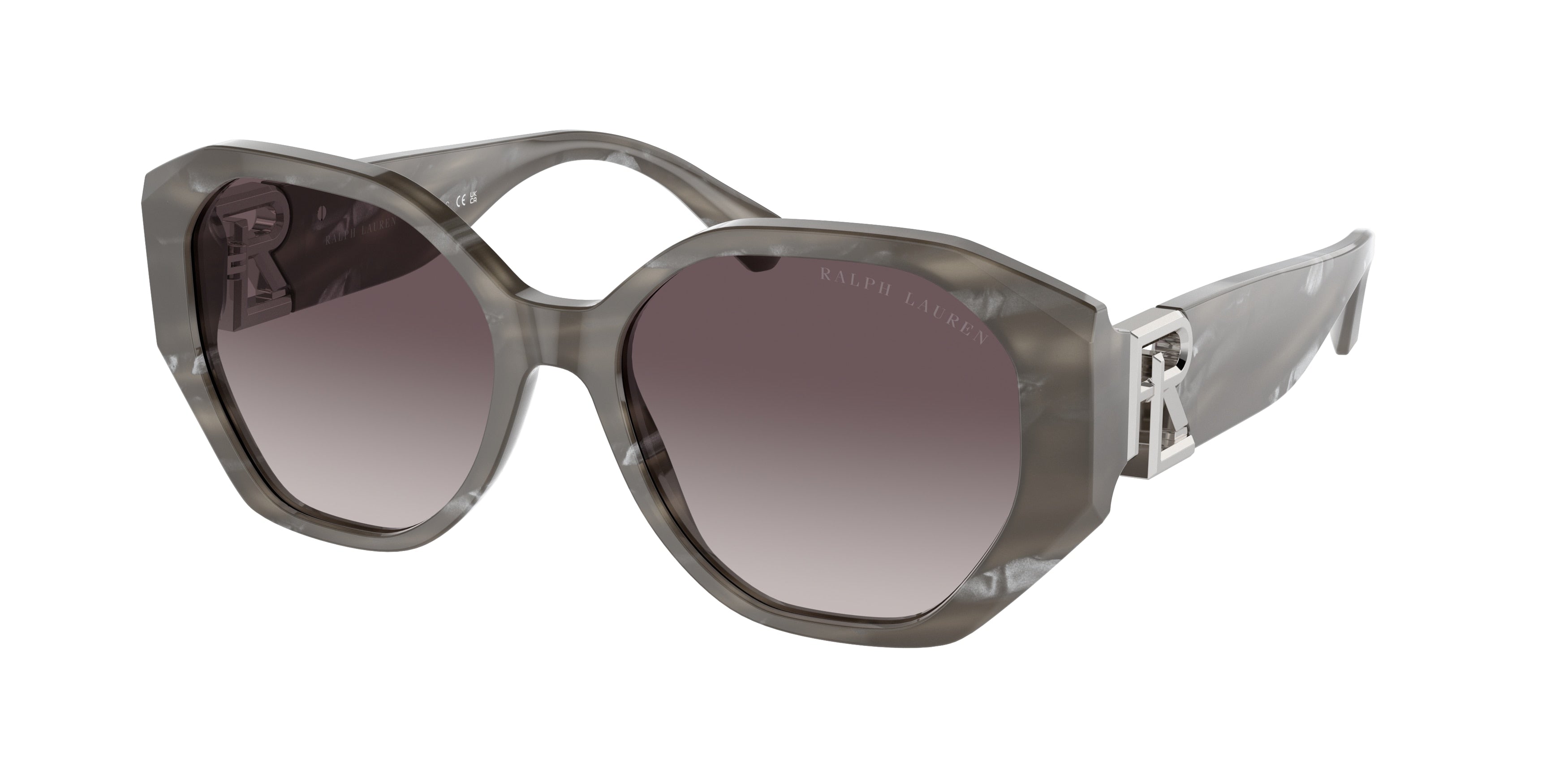 Ralph Lauren THE JULIETTE RL8220 Butterfly Sunglasses 617511-Oystershell Black 54-145-17 - Color Map Black