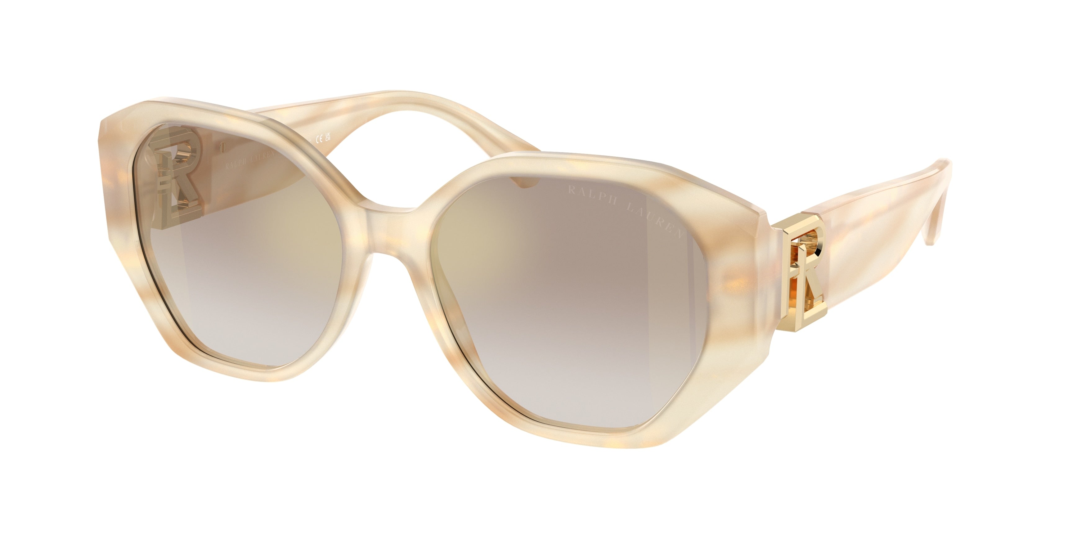 Ralph Lauren THE JULIETTE RL8220 Butterfly Sunglasses 61766E-Oystershell Cream 54-145-17 - Color Map Brown