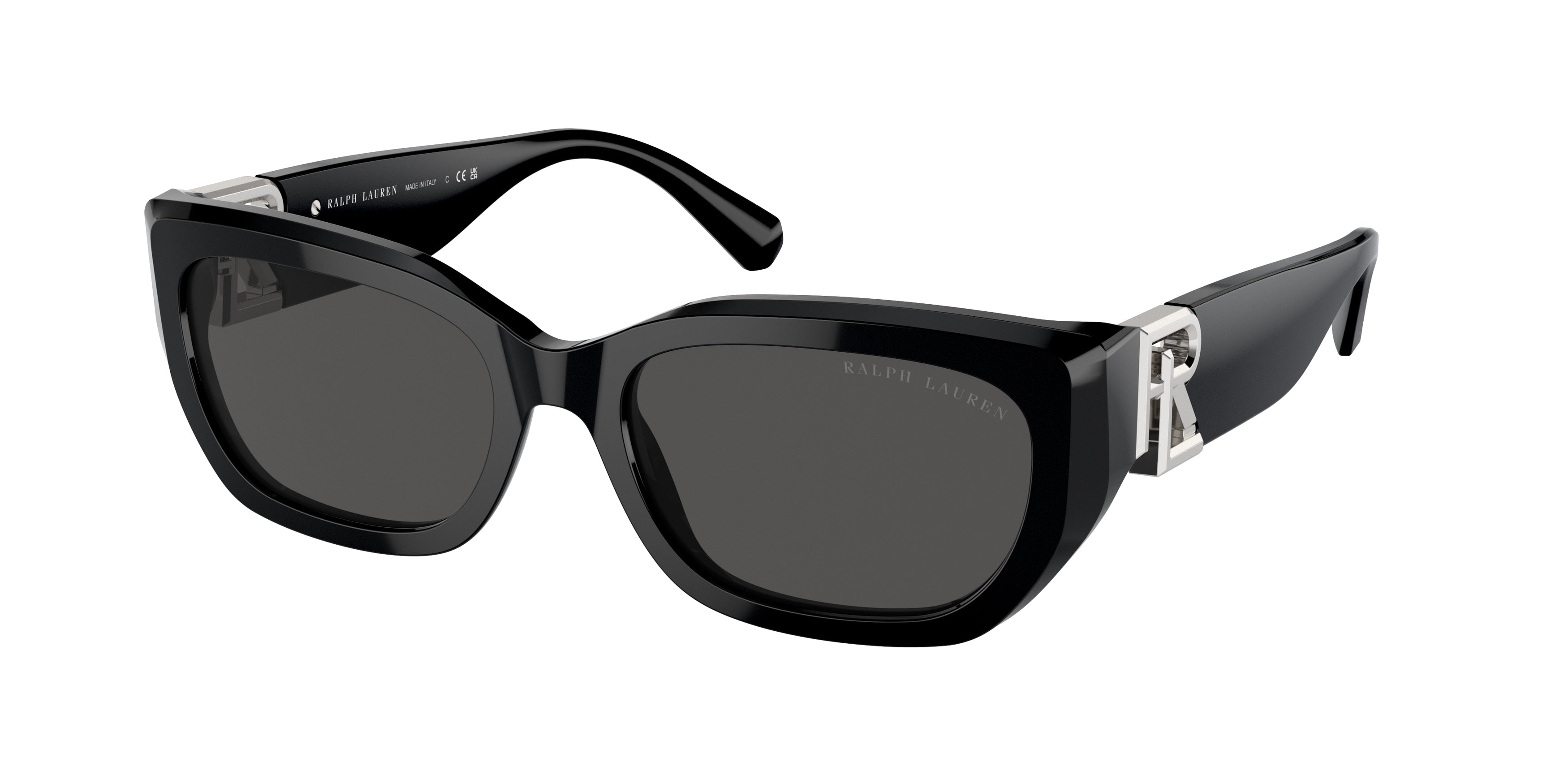 Ralph Lauren THE BRIDGET RL8222 Cat Eye Sunglasses 500187-Black 55-145-18 - Color Map Black
