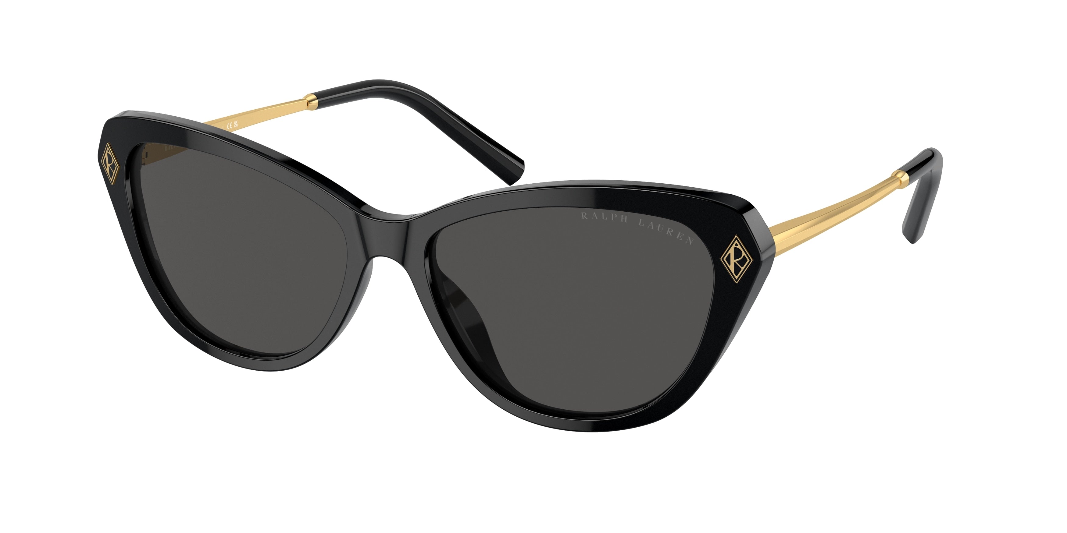 Ralph Lauren THE ELLA RL8224U Cat Eye Sunglasses 500187-Black 57-145-16 - Color Map Black