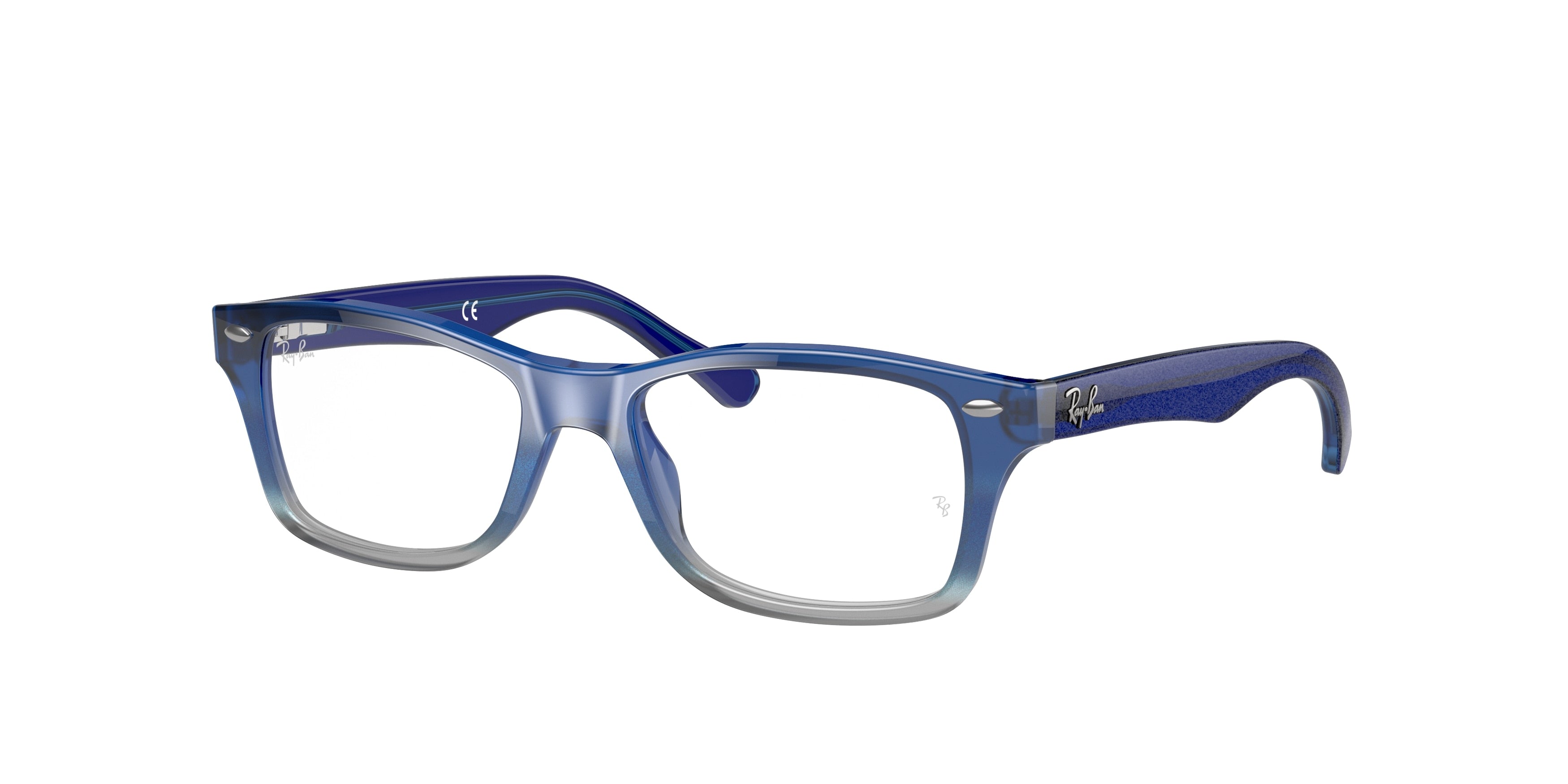 Ray-Ban Junior Vista RY1531 Square Eyeglasses 3647-Blue On Grey 48-130-16 - Color Map Blue