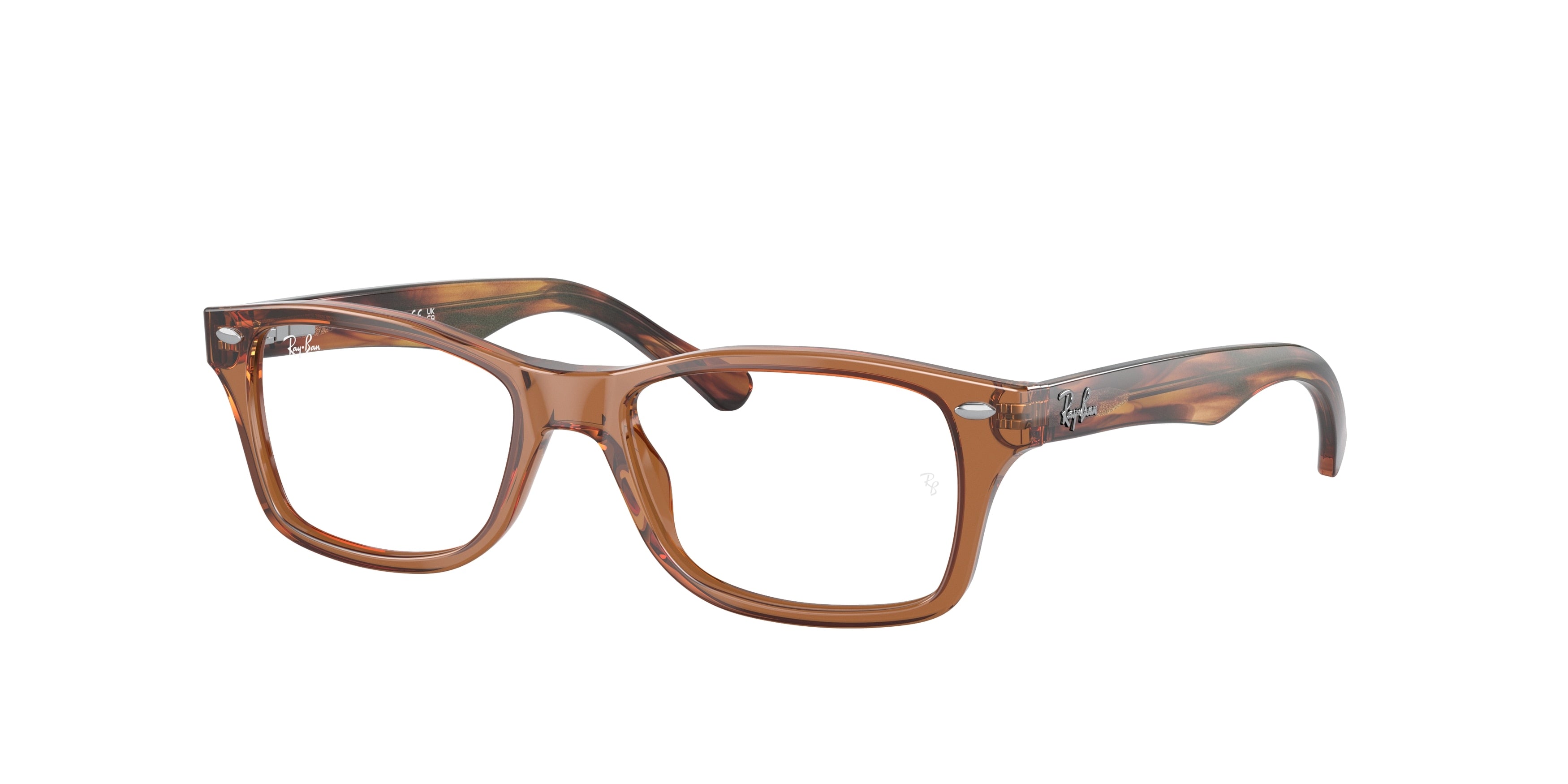 Ray-Ban Junior Vista RY1531 Square Eyeglasses 3923-Transparent Brown 48-130-16 - Color Map Brown