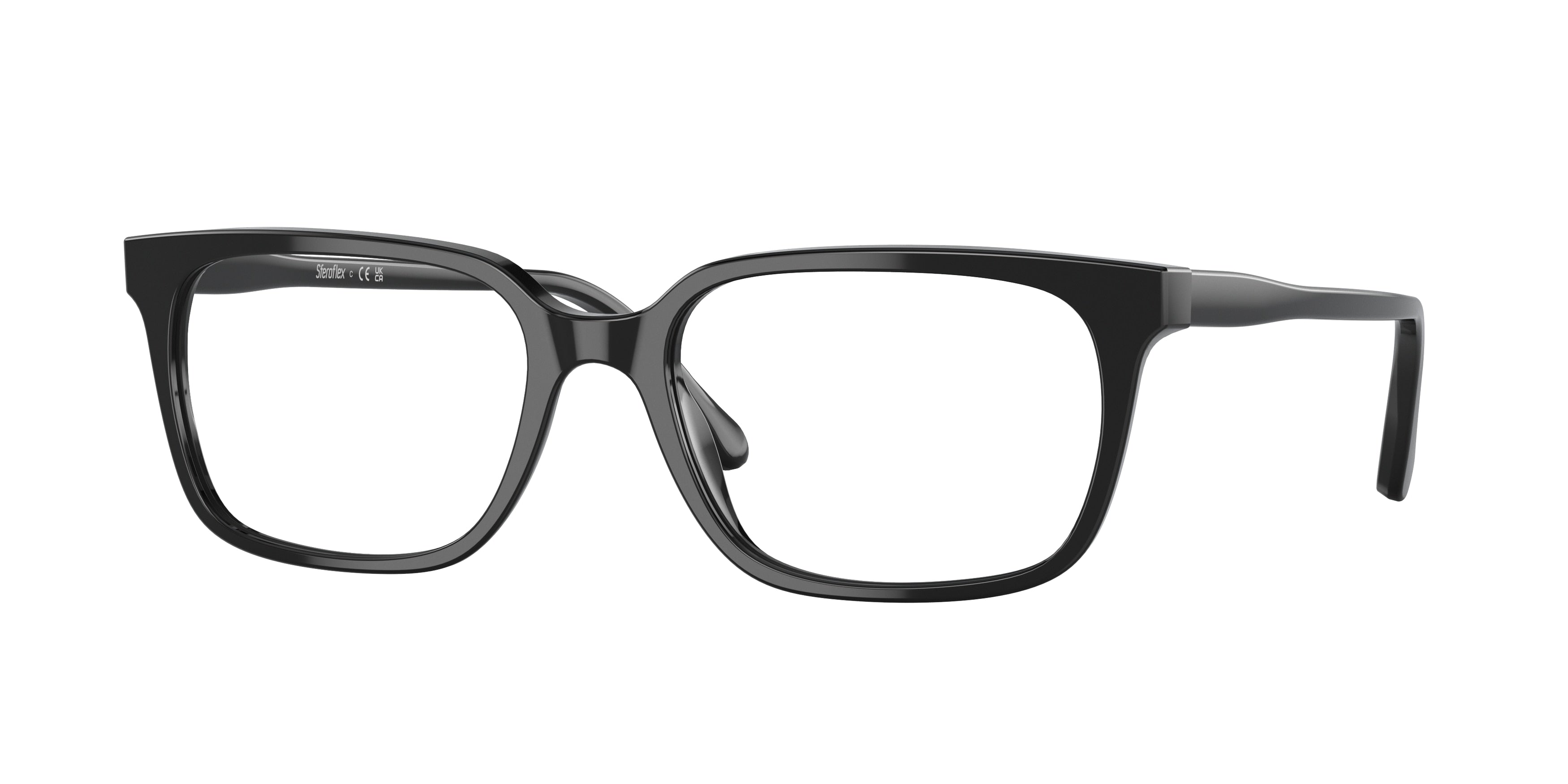 Sferoflex SF1151 Rectangle Eyeglasses C367-Shiny Black 56-145-18 - Color Map Black