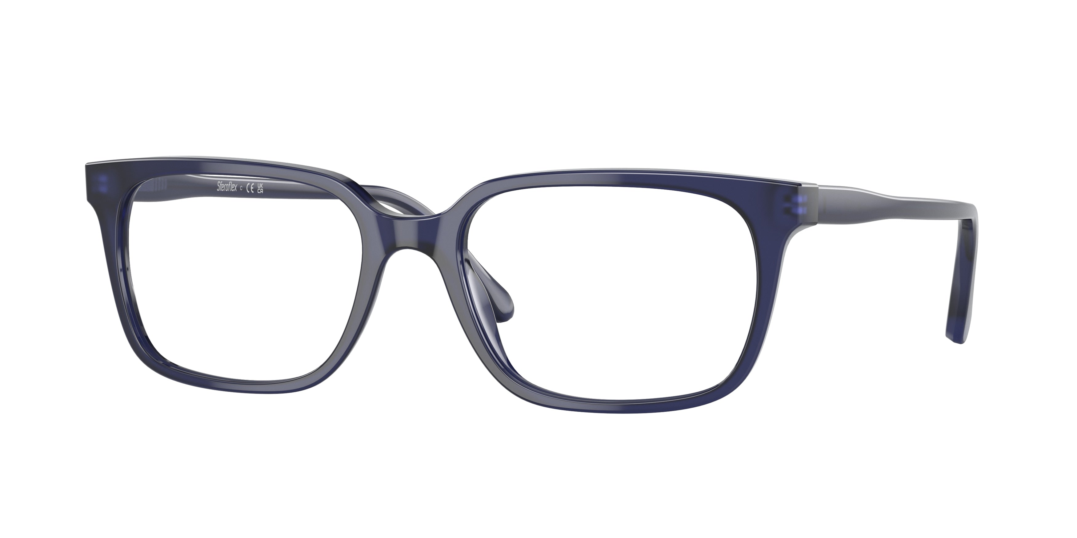 Sferoflex SF1151 Rectangle Eyeglasses C640-Opal Blue 56-145-18 - Color Map Blue