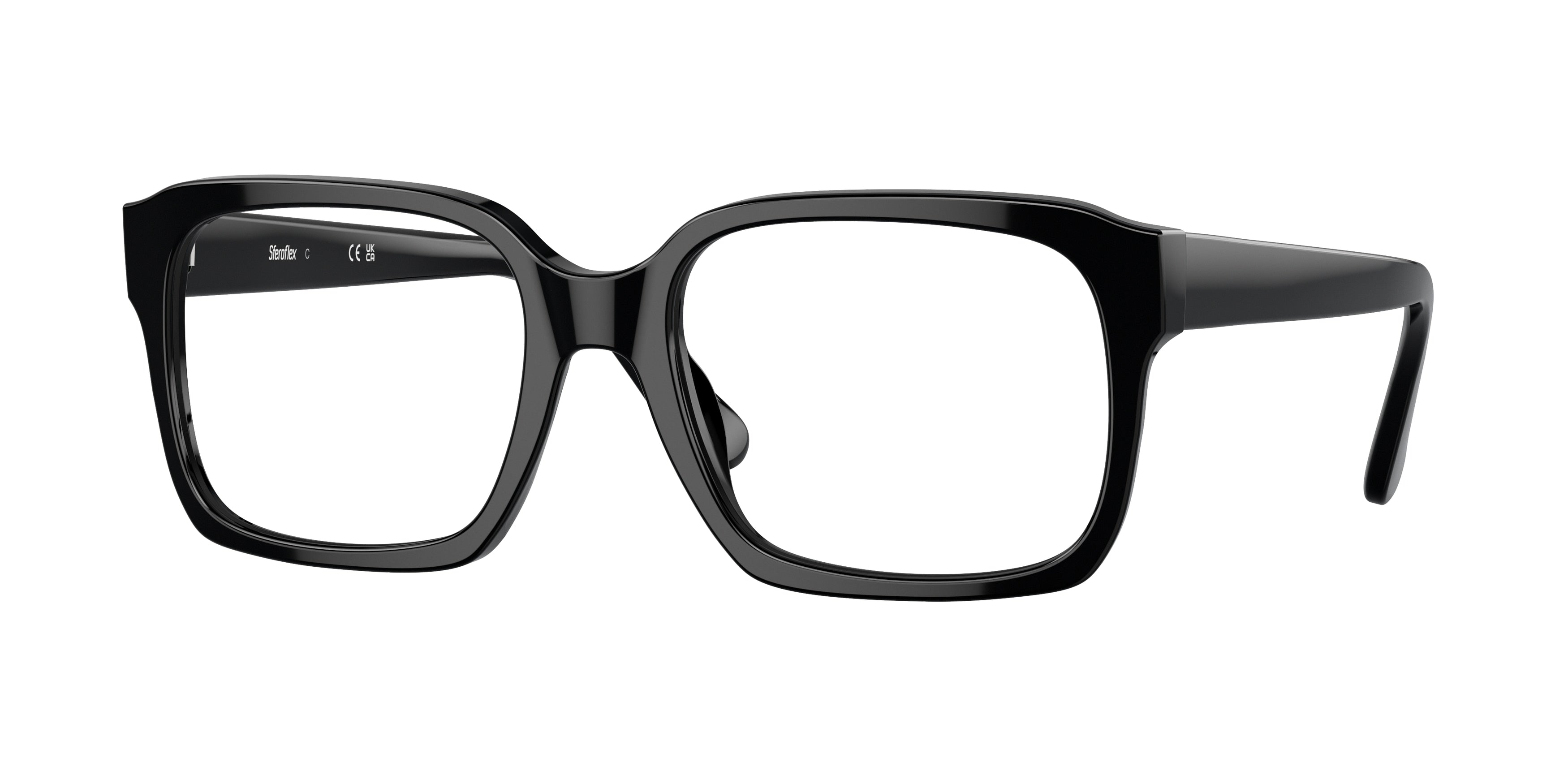 Sferoflex SF1152 Square Eyeglasses C367-Shiny Black 56-145-19 - Color Map Black