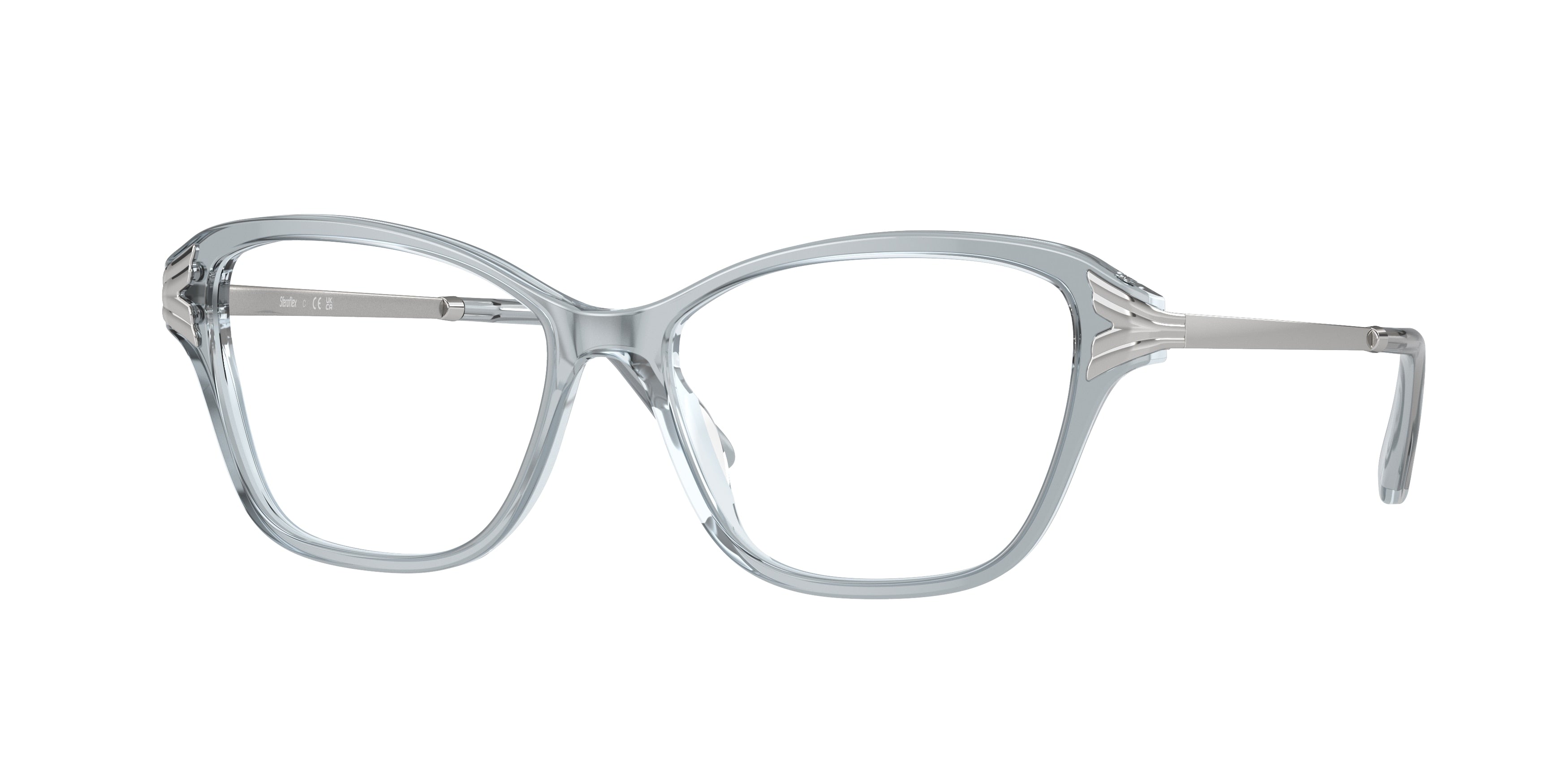 Sferoflex SF1577 Butterfly Eyeglasses  C643-Light Blue Transparent 53-135-15 - Color Map Blue