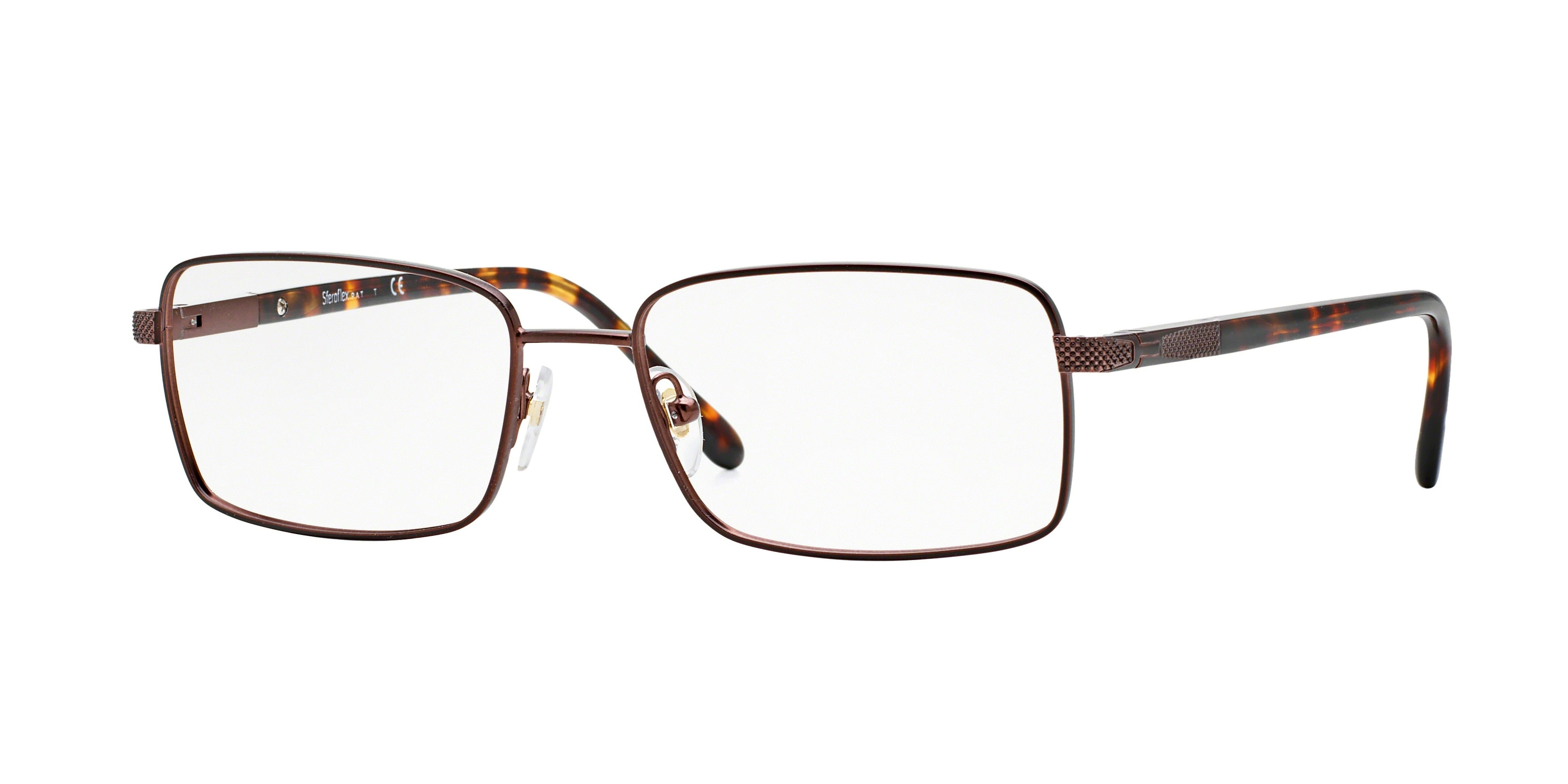 Sferoflex SF2265 Rectangle Eyeglasses 355-Matte Dark Brown 55-140-17 - Color Map Brown