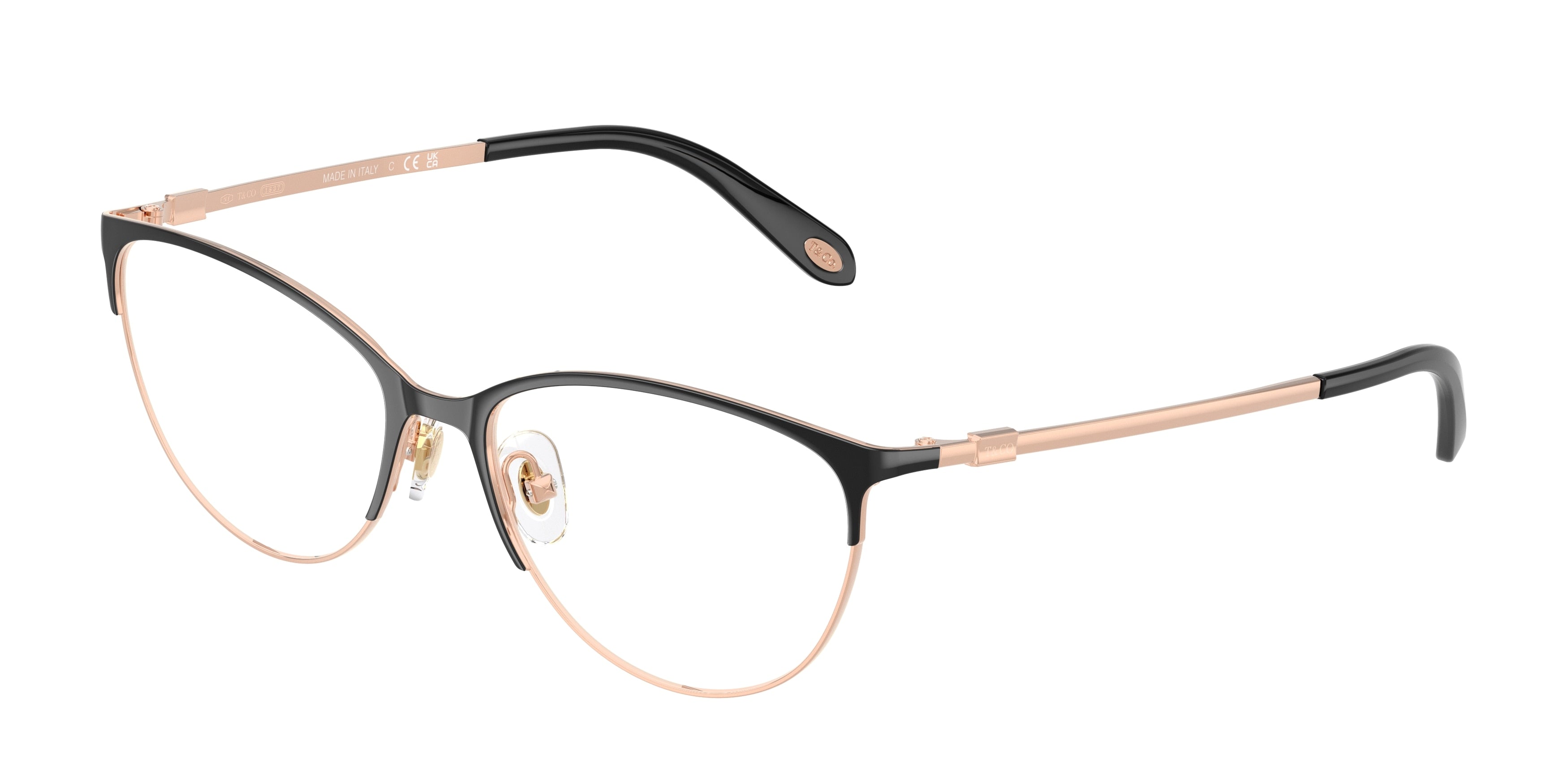 Tiffany TF1127 Cat Eye Eyeglasses 6122-Black & Rubedo 54-140-16 - Color Map Black