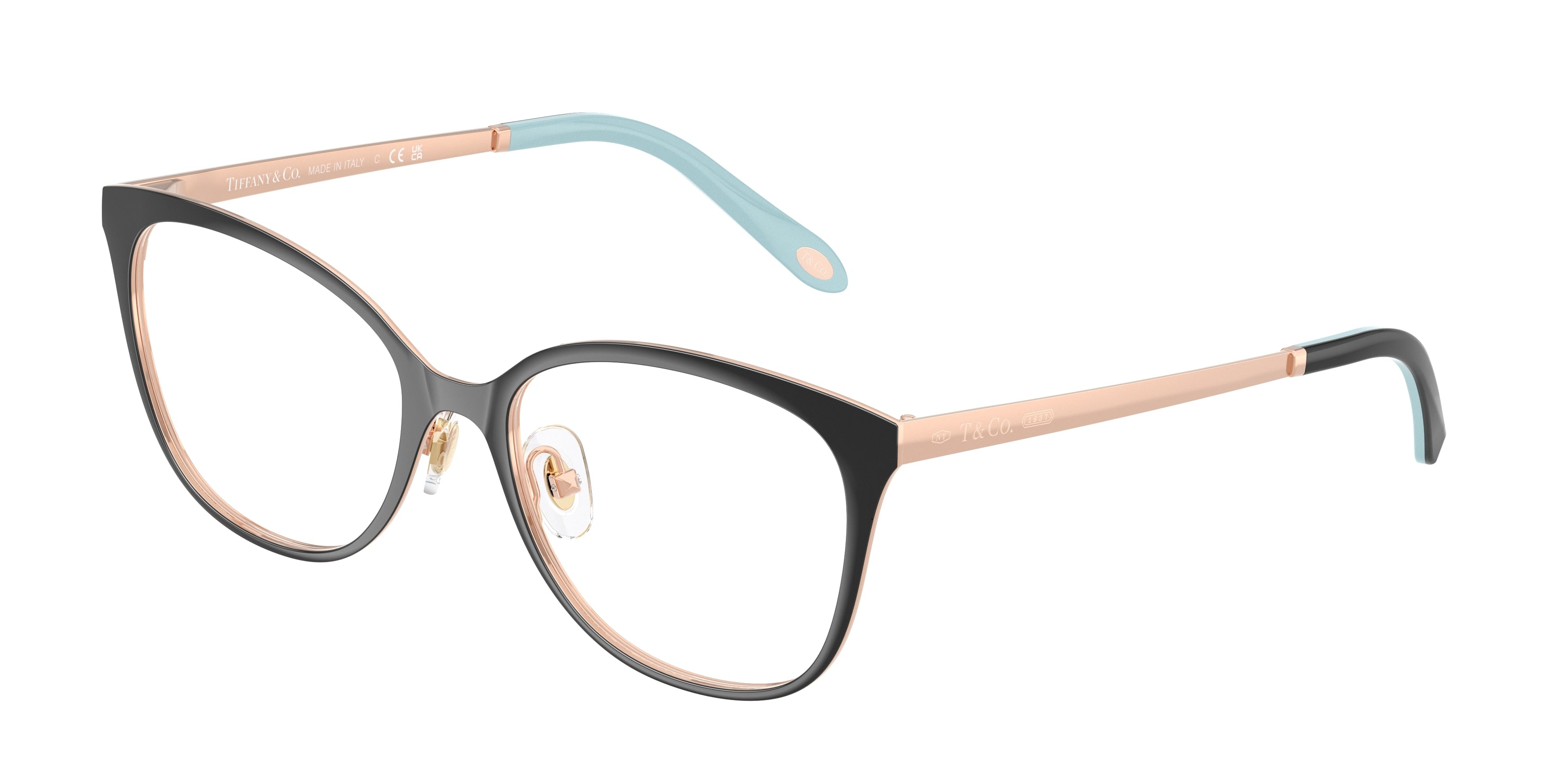 Tiffany TF1130 Square Eyeglasses  6127-Black & Rubedo 52-140-17 - Color Map Black