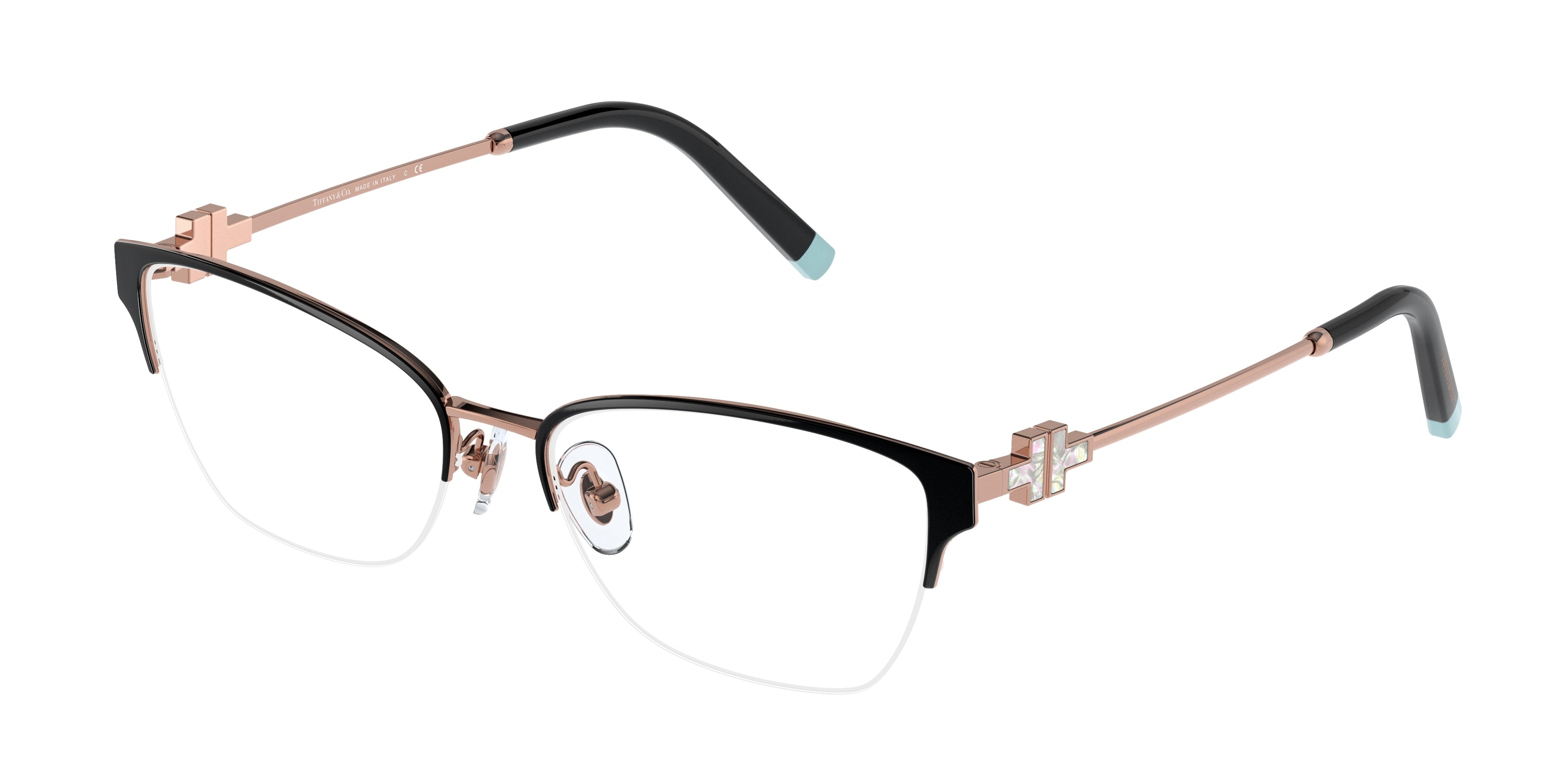 Tiffany TF1141 Cat Eye Eyeglasses 6122-Black On Rubedo 54-140-16 - Color Map Black