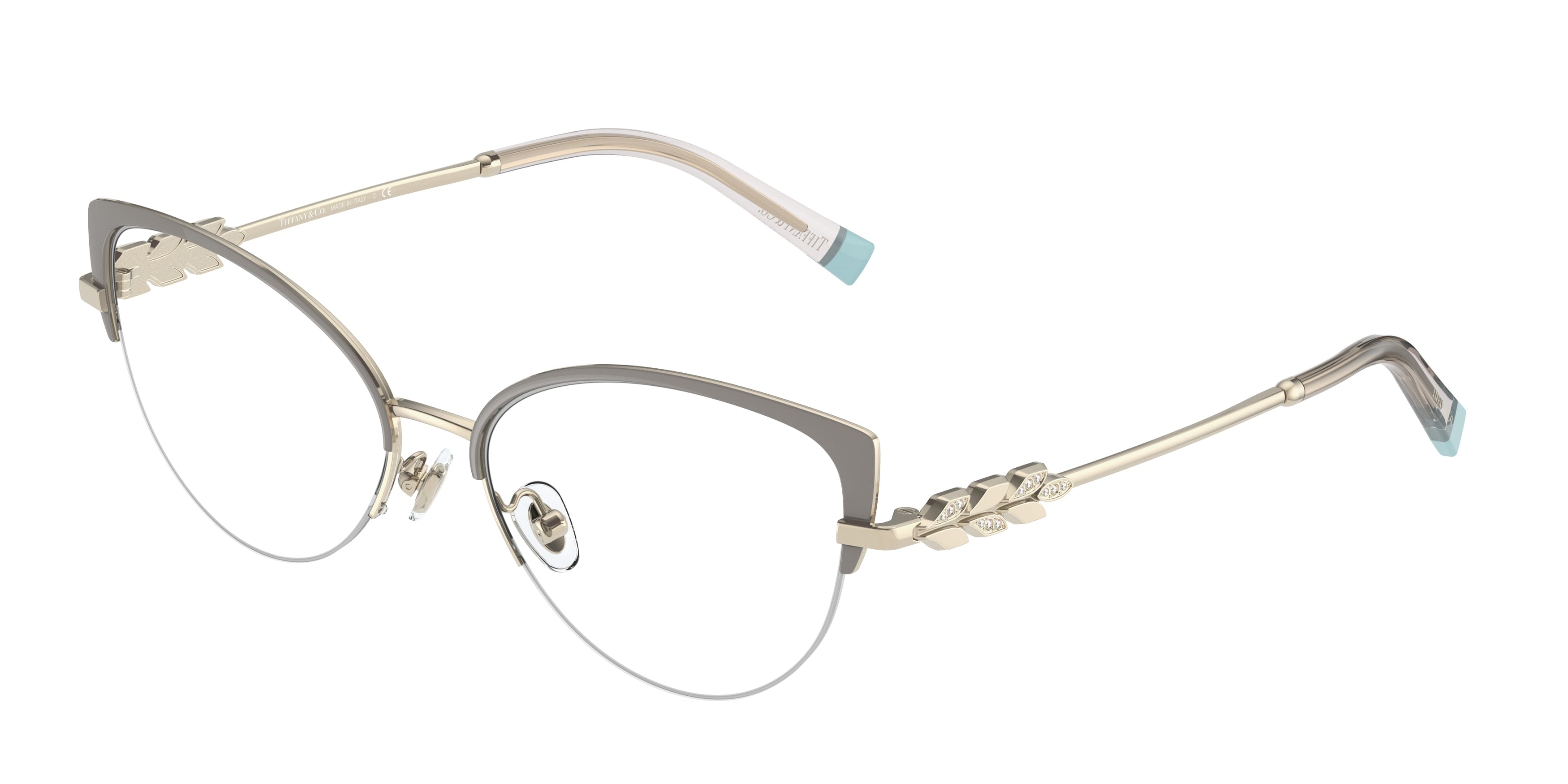 Tiffany TF1145B Cat Eye Eyeglasses 6171-Camel On Pale Gold 54-140-16 - Color Map Brown