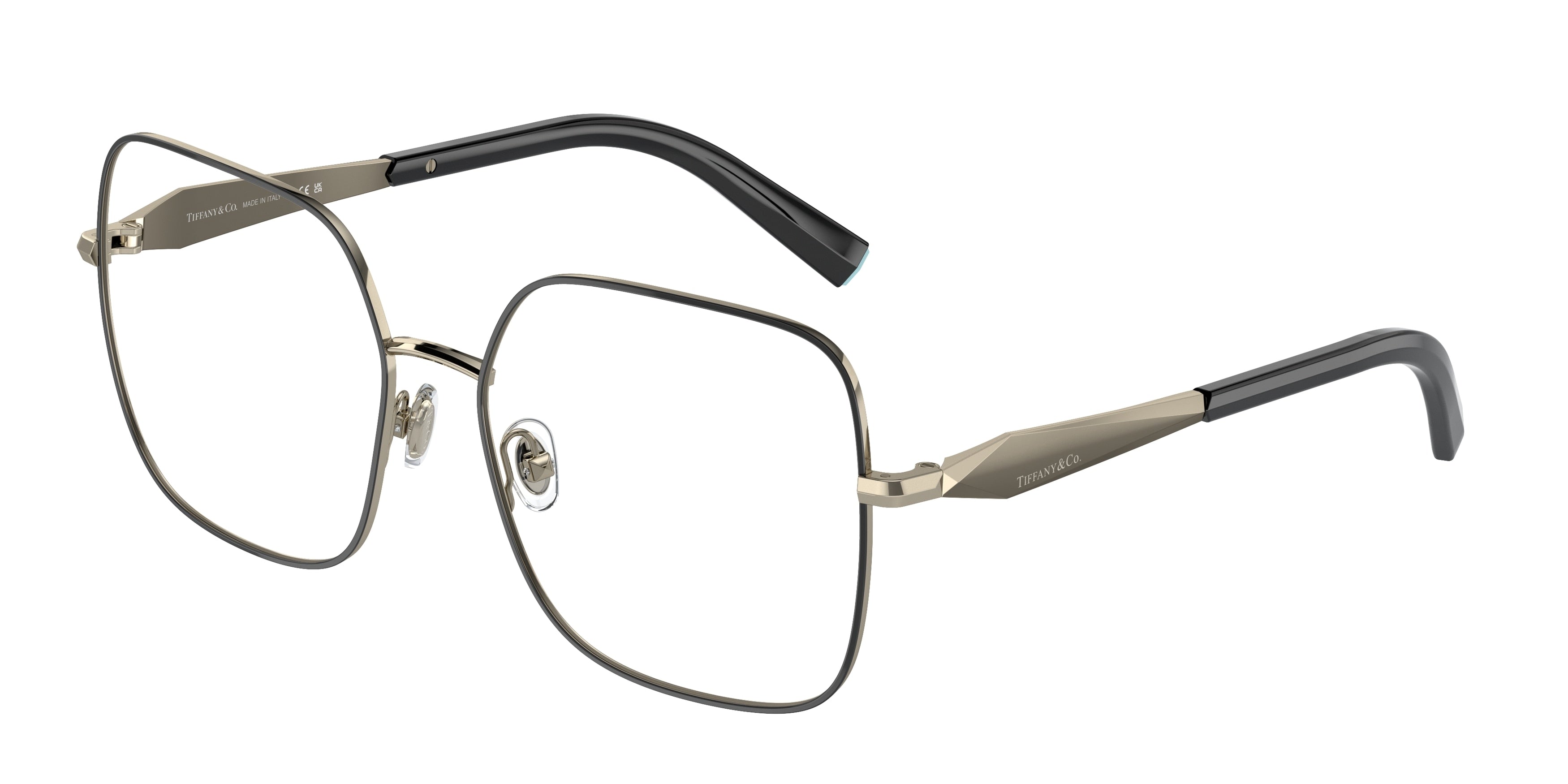 Tiffany TF1151 Square Eyeglasses 6164-Black On Pale Gold 56-140-16 - Color Map Black