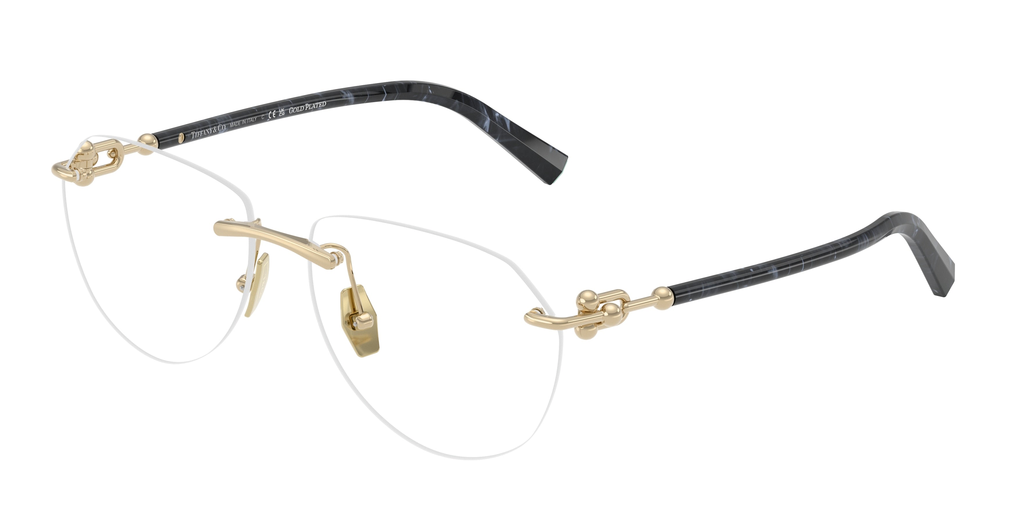 Tiffany TF1173K Pilot Eyeglasses  6220-Pale Gold Plated 57-140-15 - Color Map Gold
