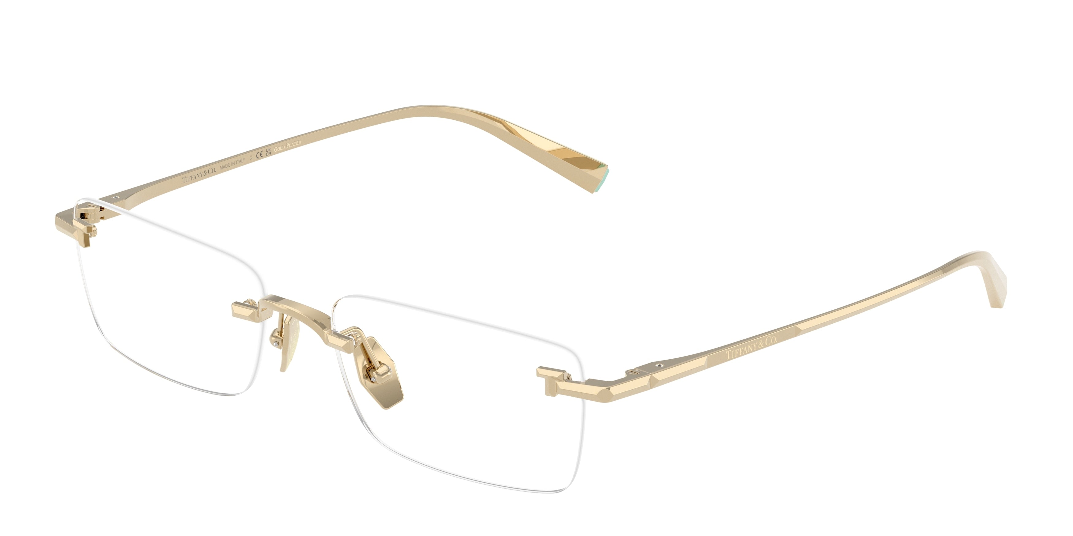 Tiffany TF1177KB Rectangle Eyeglasses 6220-Pale Gold Plated 54-140-17 - Color Map Gold