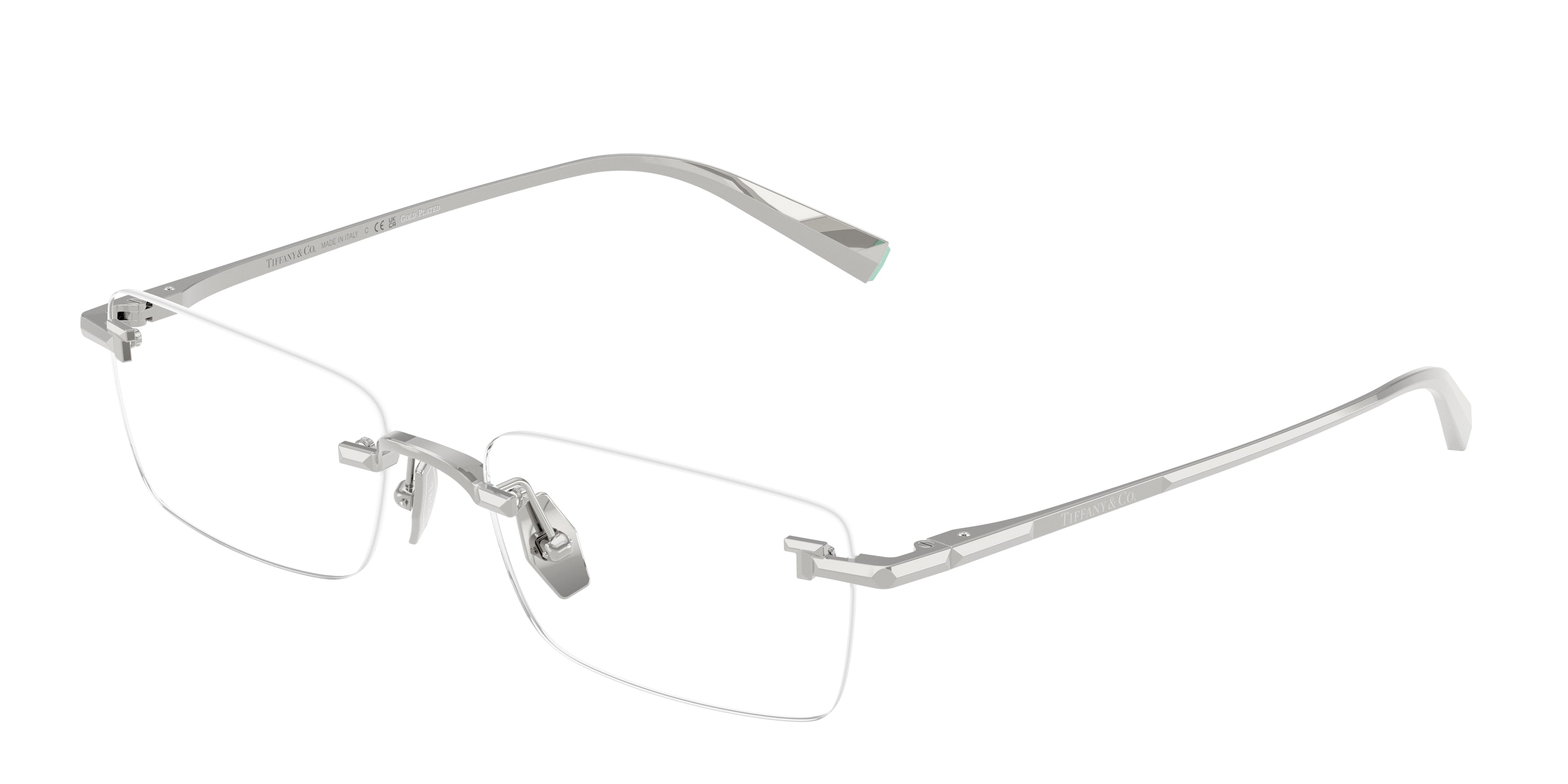 Tiffany TF1177KB Rectangle Eyeglasses 6237-Silver Gold Plated 54-140-17 - Color Map Silver