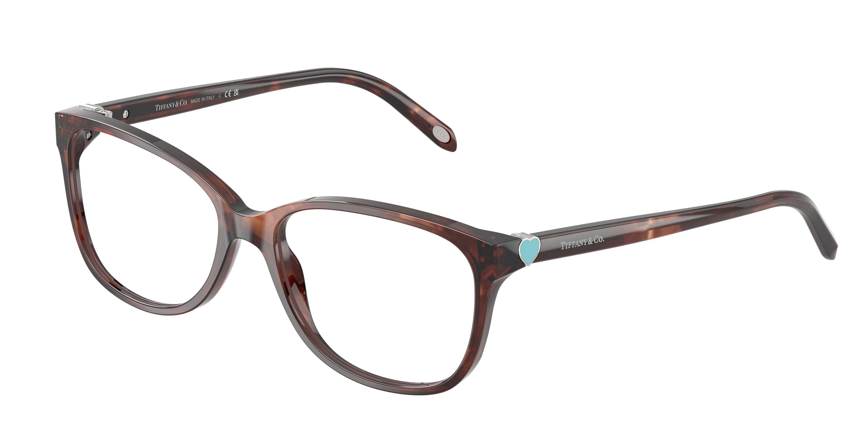 Tiffany TF2097 Square Eyeglasses 8421-Spotted Brown Havana 54-135-16 - Color Map Brown